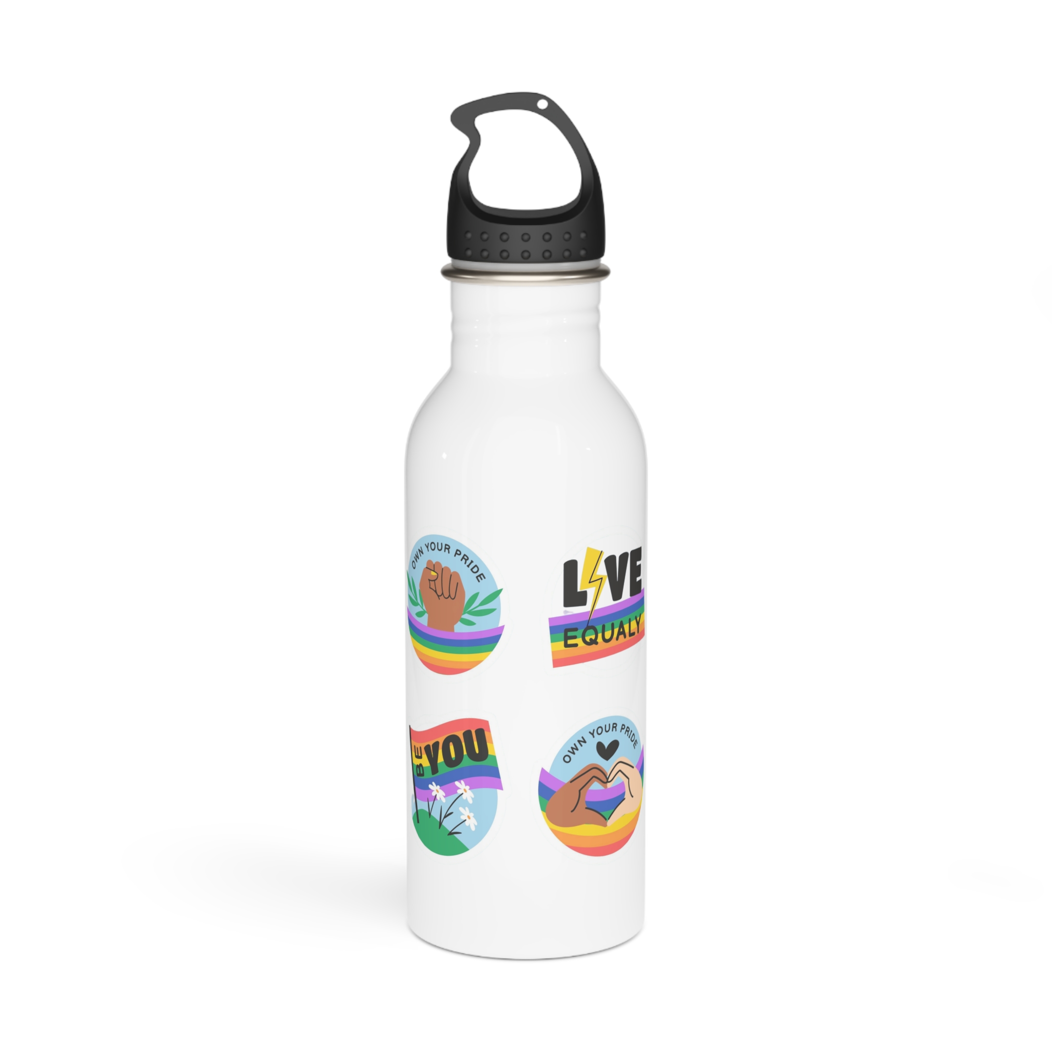 Flat Stickers Collection Lgbtqi Pride Month Celebration(1) Stainless Steel Water Bottle