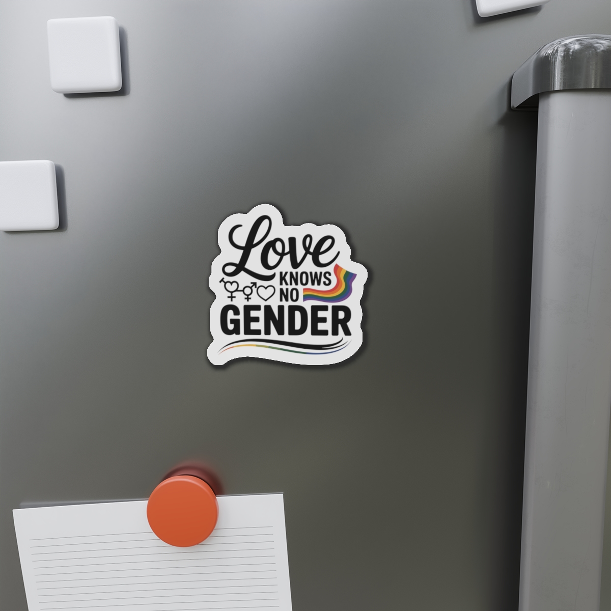 Love Knows No Gender T Shirt Design Isolated White Background Die Cut Magnets - Image 8