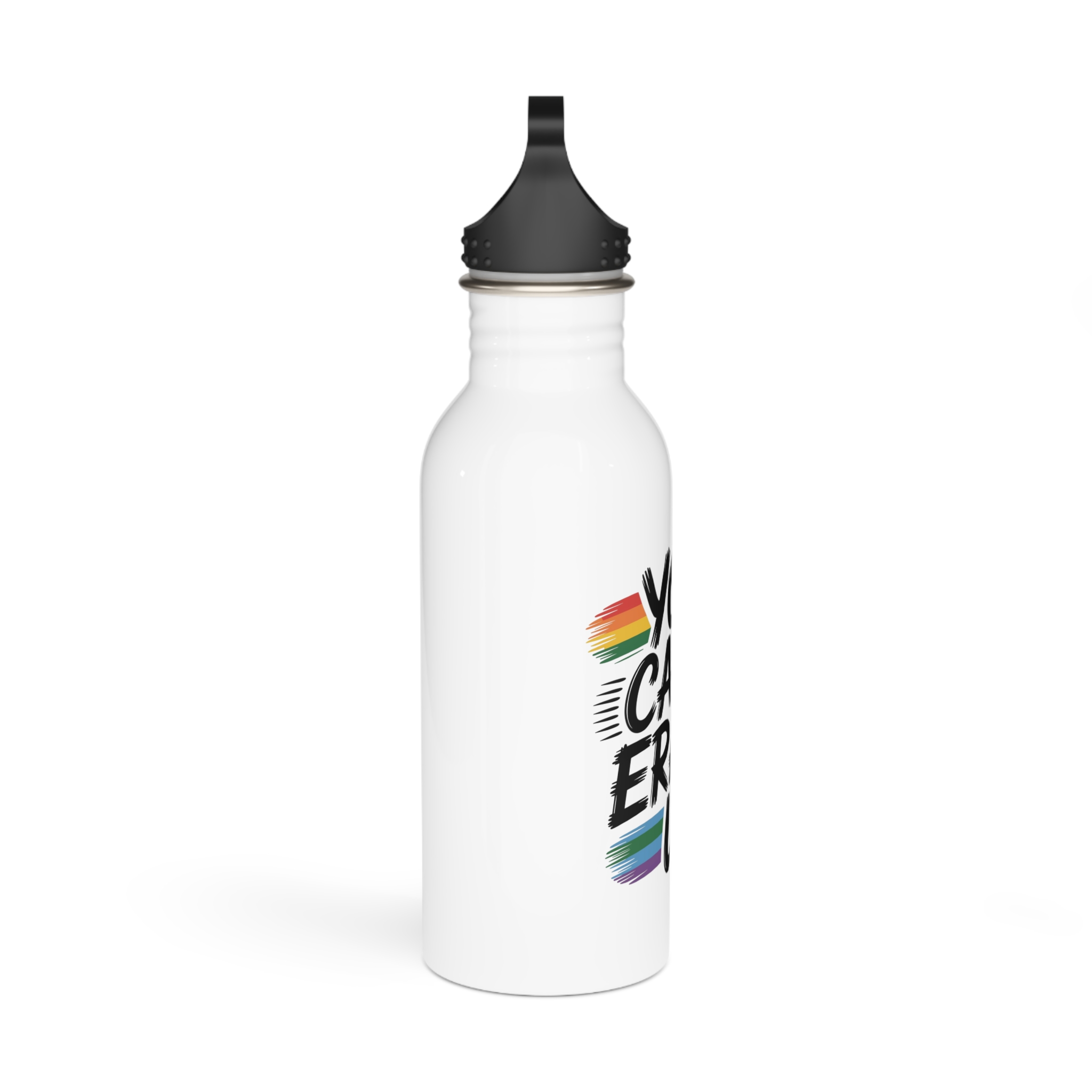 You Cant Erase Us T Shirt Design Isolated White Background 2 Stainless Steel Water Bottle - Image 2