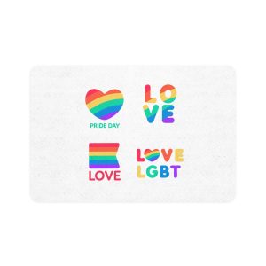 Pride Day Label Collection Theme Pet Food Mat 12x18
