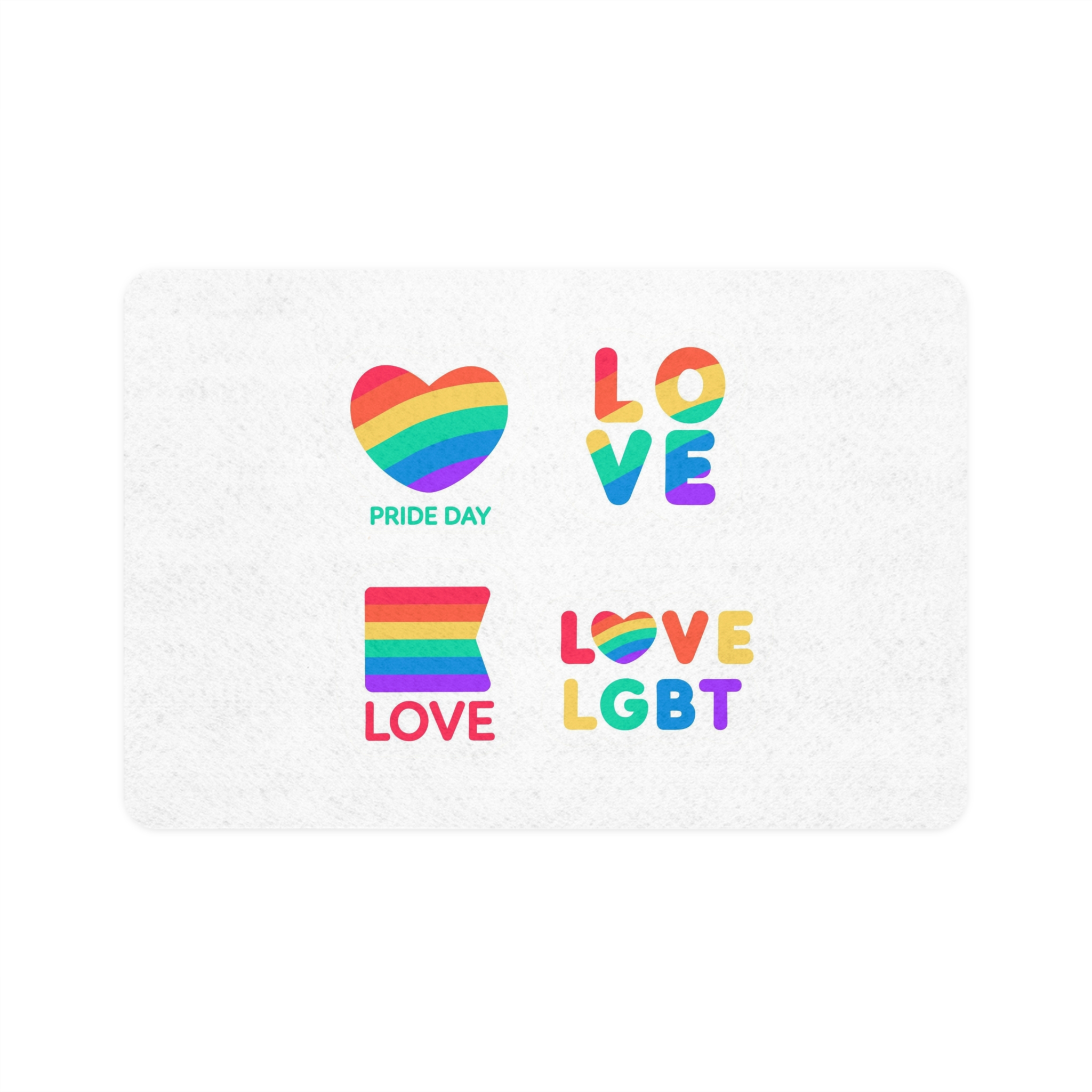 Pride Day Label Collection Theme Pet Food Mat 12x18
