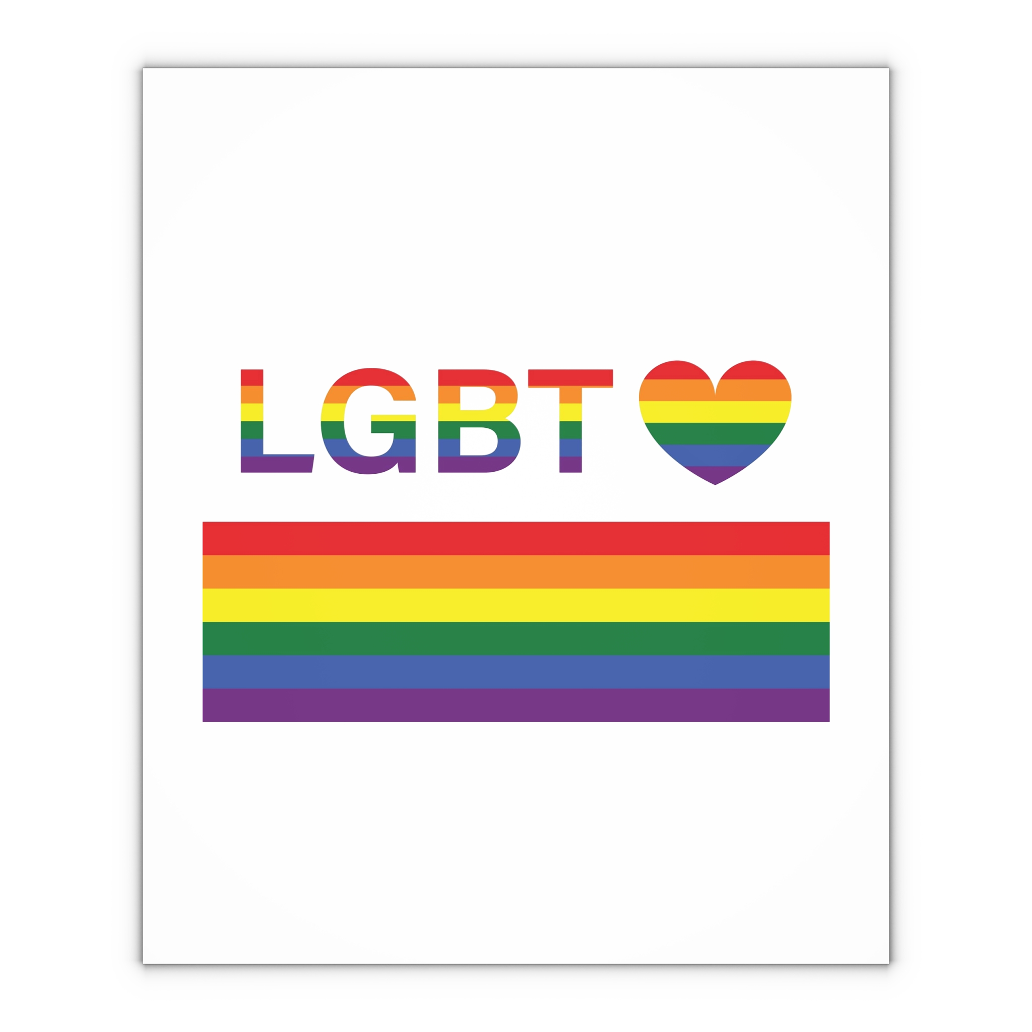 Lgbt Word Text Letter With Heart Rainbow Color Flag Isolated White Background Vector Illustration Gift Wrapping Paper Sheets 1pc - Image 4