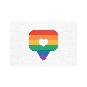 Rainbow Symbol Lgbt Pride Community Lgbt Heart Isolated White Background Pet Food Mat 12x18