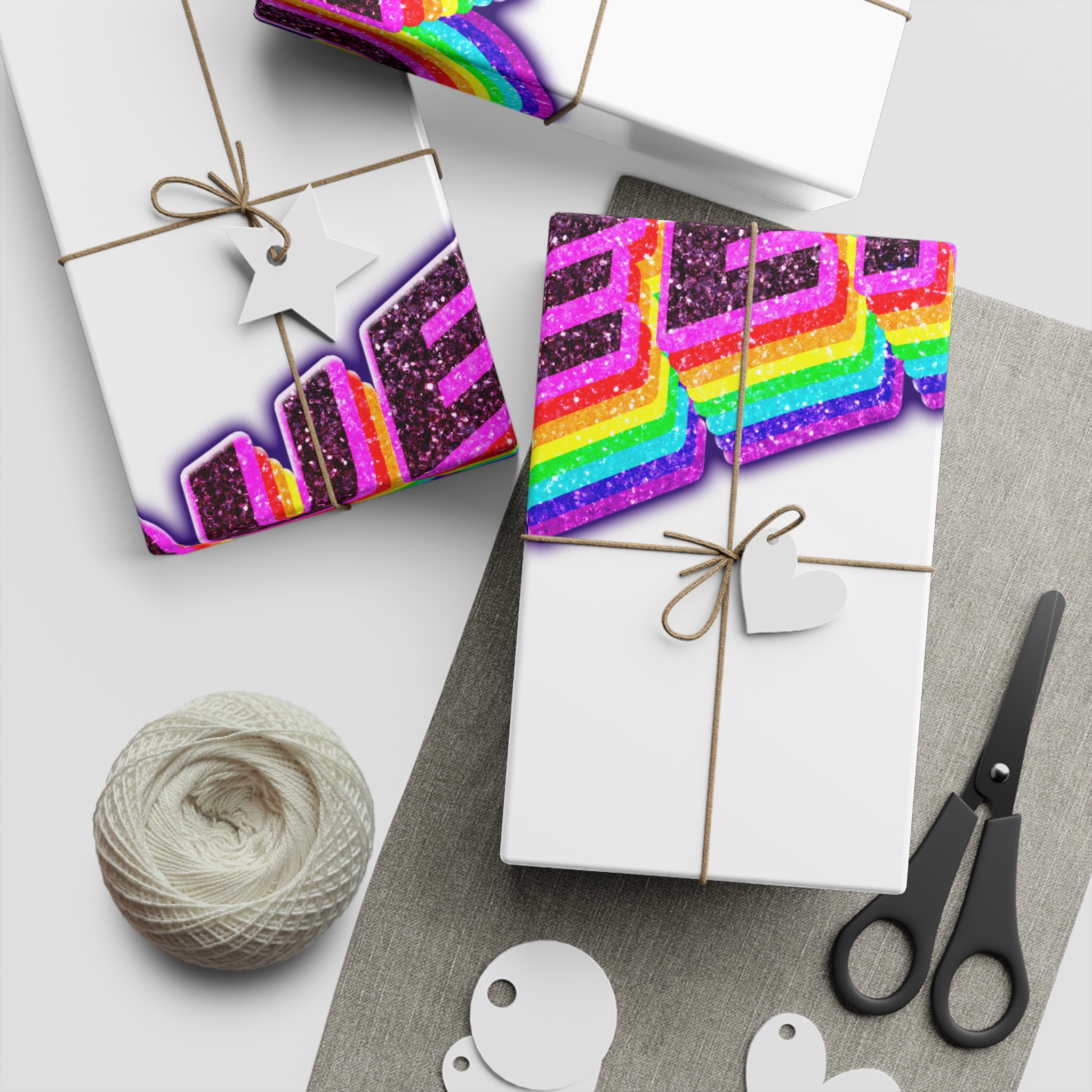 Queer Png Word Rainbow Typography Gift Wrapping Paper Sheets 1pc - Image 2