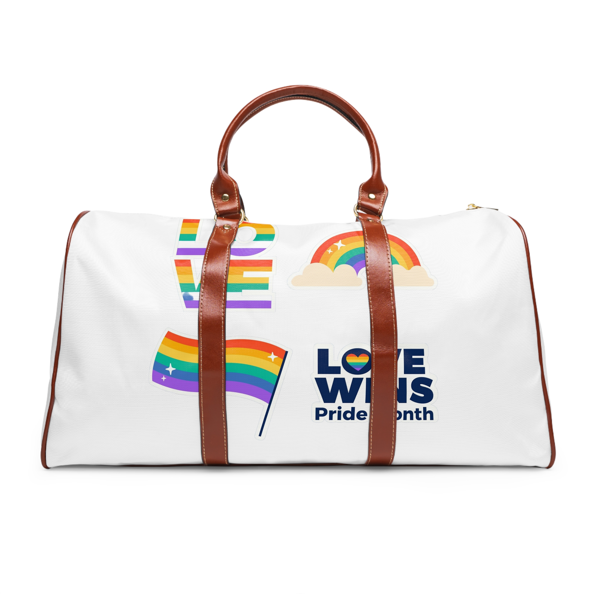 Flat Pride Month Labels Collection Waterproof Travel Bag
