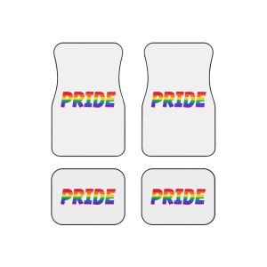 Word Pride Rainbow Lgbtq Gay Flag Colors Lettering Lgbt Month Pencil Crayon Textured Isolated Car Mats Set Of 4