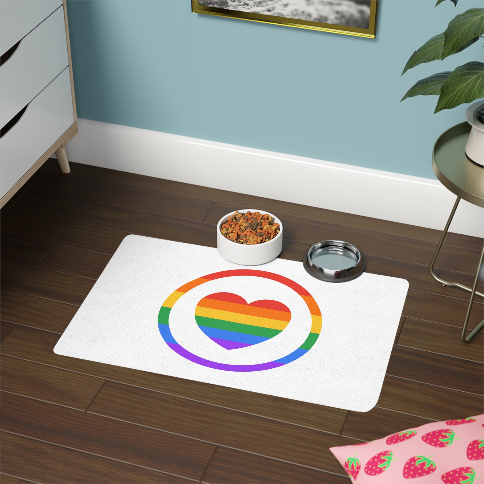 Lgbt Pride Month June Lesbian Gay Bisexual Transgender Lgbtq Flag Rainbow Vector (1) Pet Food Mat 12x18 - Image 4
