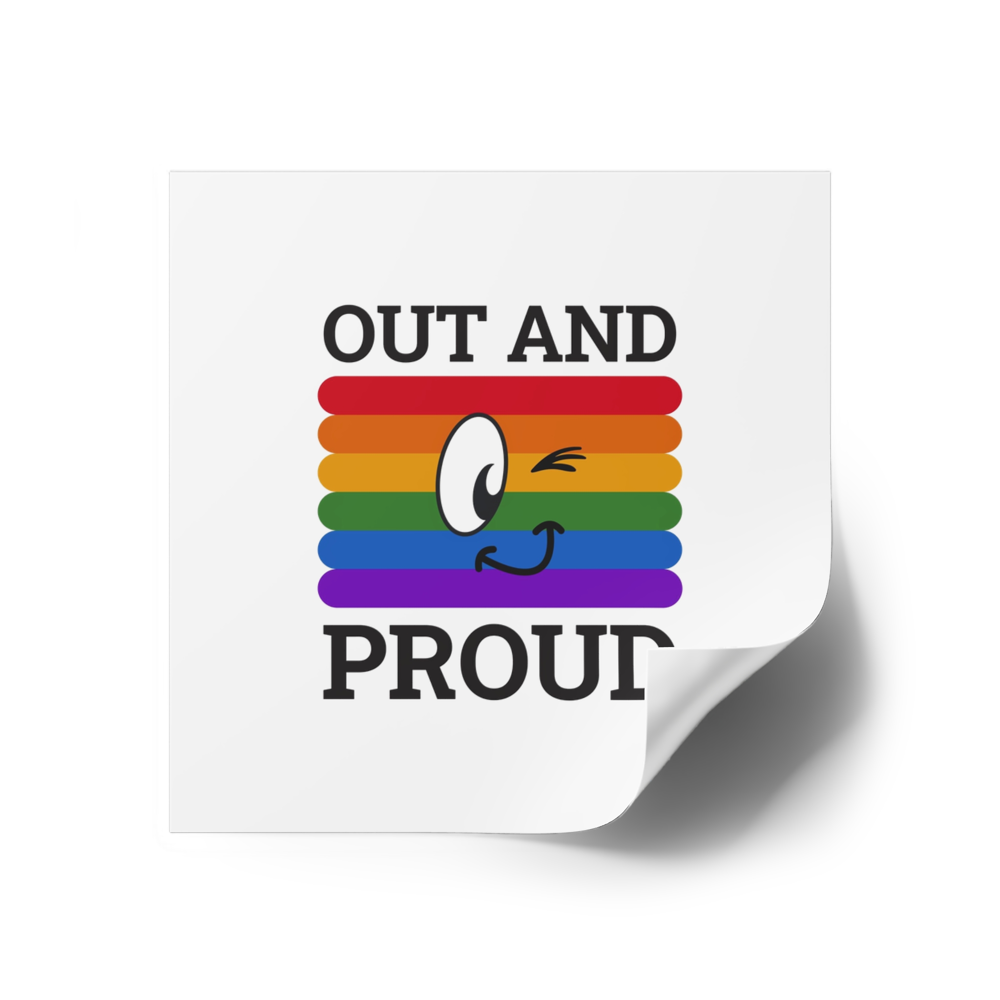 Out Proud Lgbtq Pride Month Quote Book Lover Rainbow Flag Hand Drawn Art White Background Laminate Stickers Square - Image 70