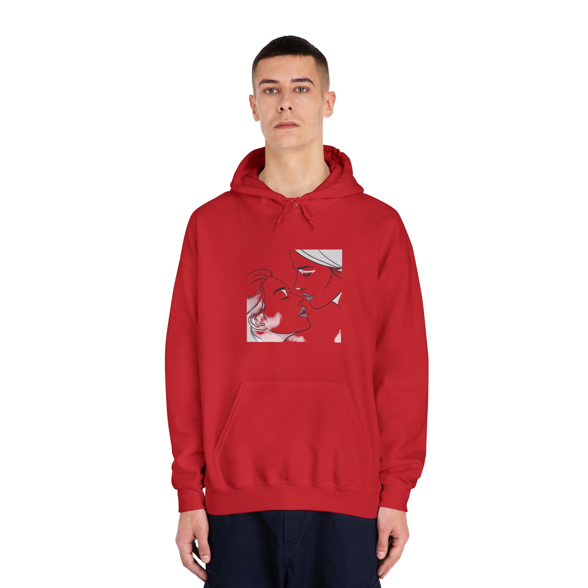 Perfect Lip Set Open Close Smooches Unisex Dryblend Hooded Sweatshirt - Image 35