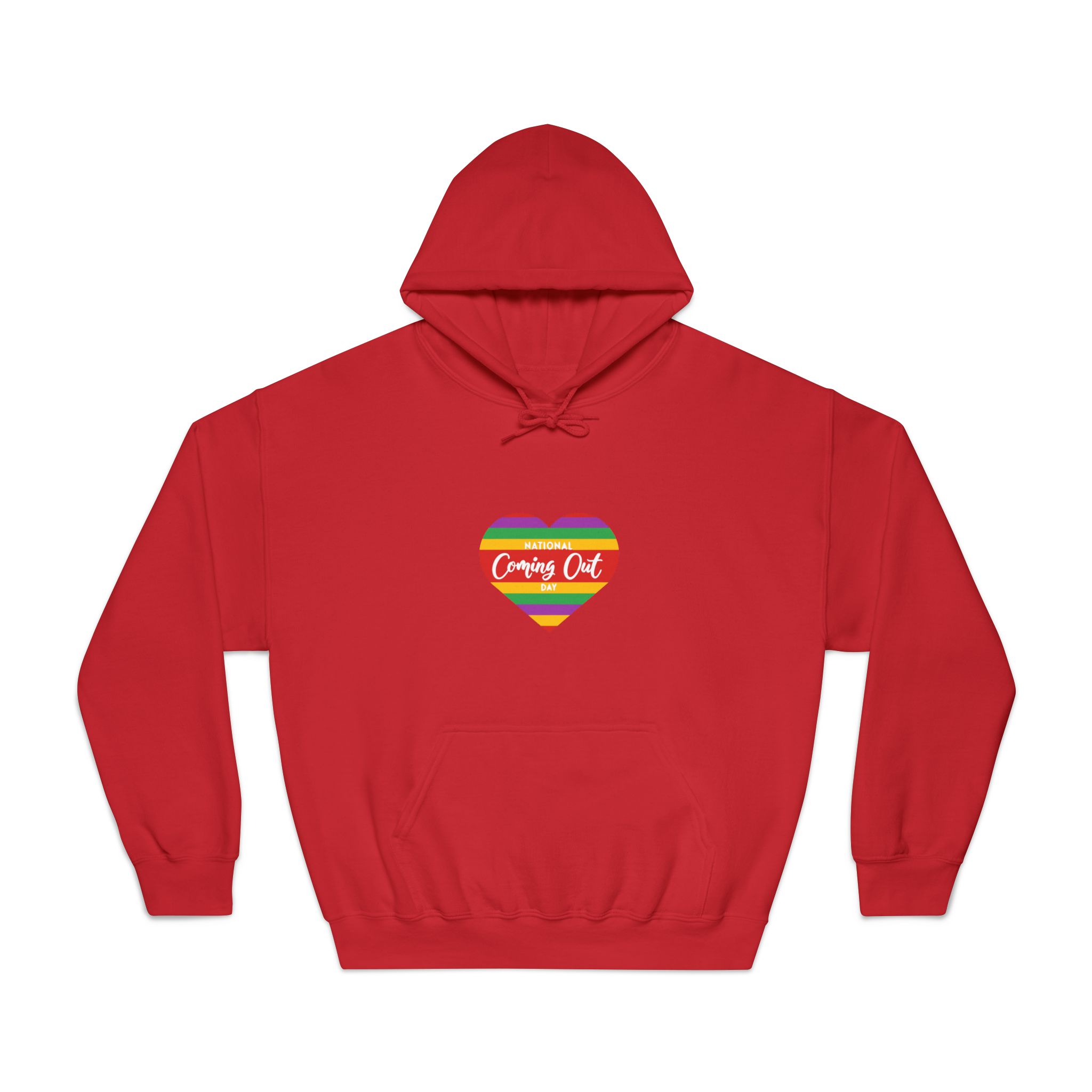 National Coming Out Day Rainbow Heart With Text Pride Lgbtq Unisex Dryblend Hooded Sweatshirt - Image 33