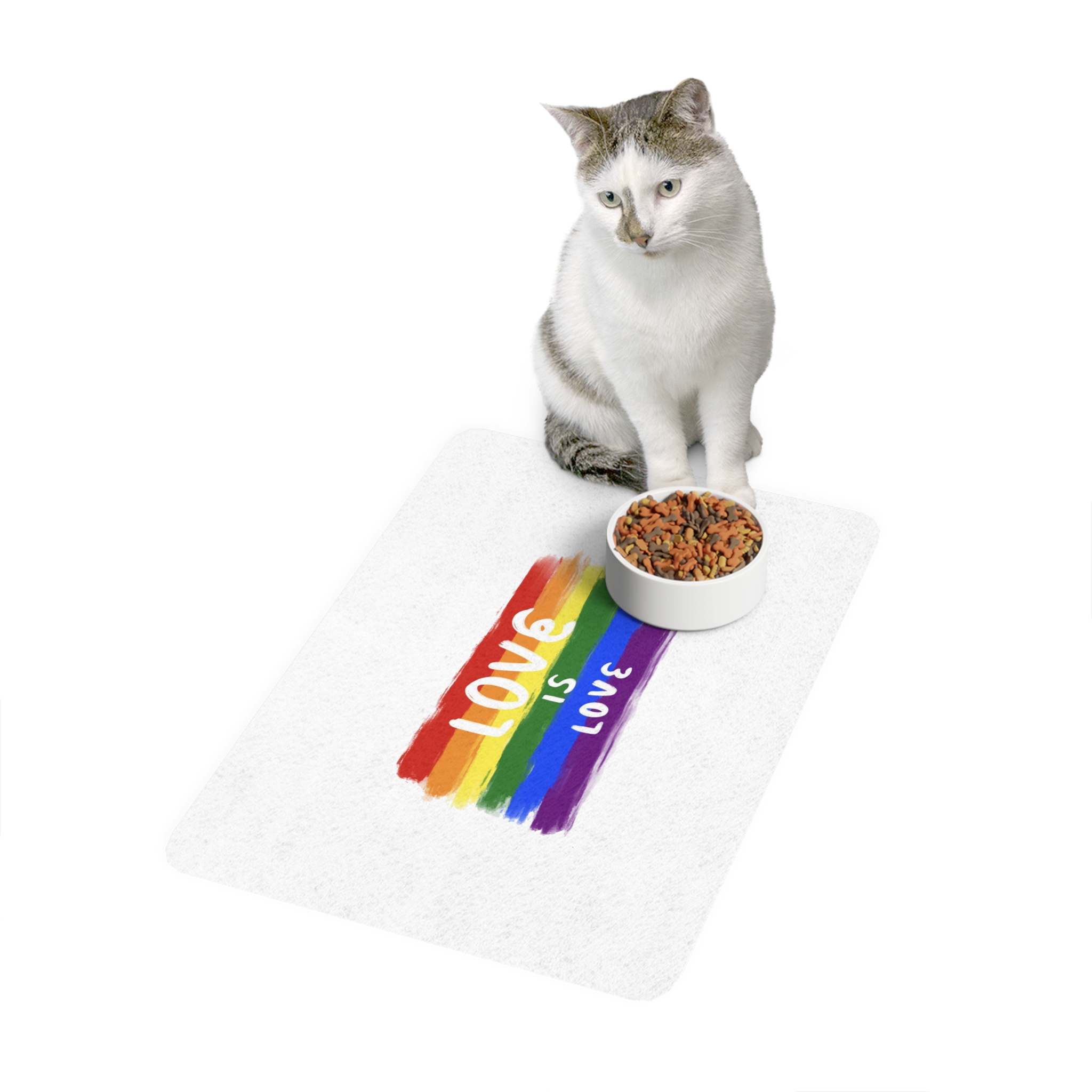 Pride Day Celebration Pet Food Mat 12x18 - Image 3