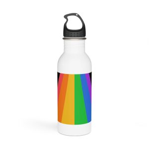 Modern Colorful Pride Zoom Background Stainless Steel Water Bottle