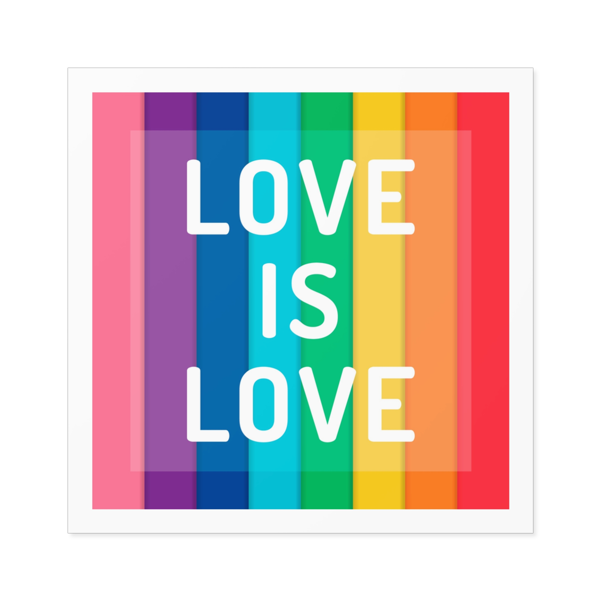 Rainbow Colored Background With Love Is Love Concept Pride Month Laminate Stickers Square - Image 21