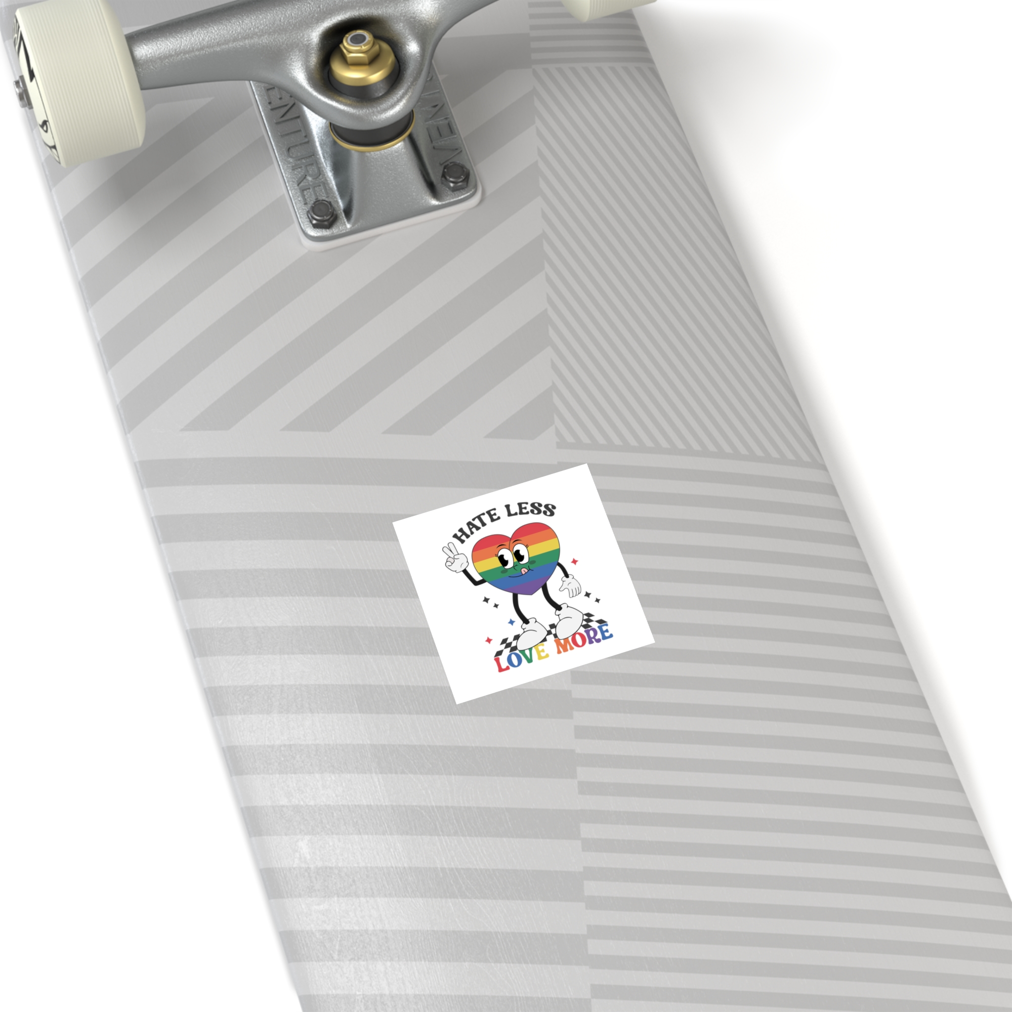 Heart With Words Hate Less Love More It Laminate Stickers Square - Image 12