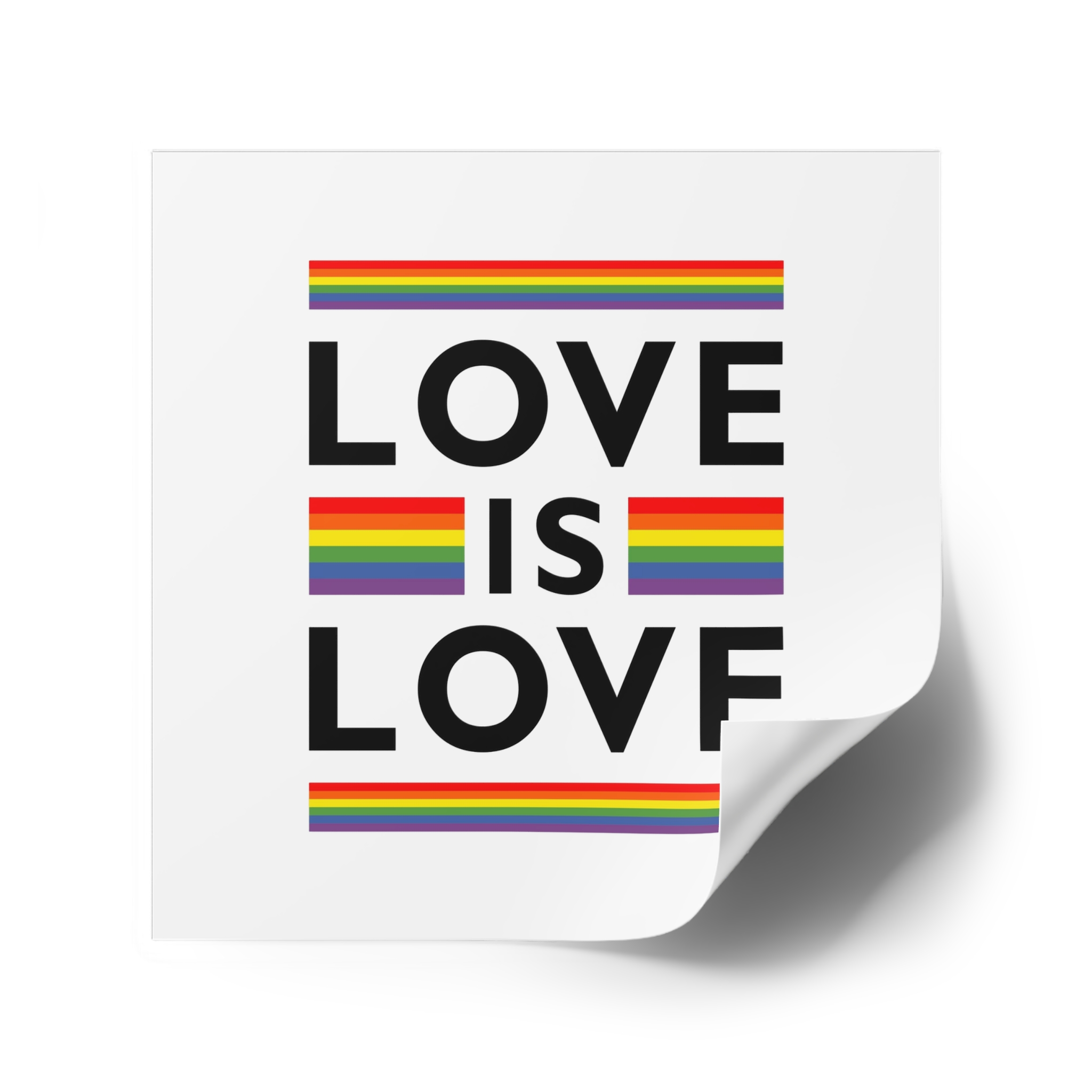 Love Is Love Lgbt Flag Symbol Pride Month Symbol Laminate Stickers Square - Image 42