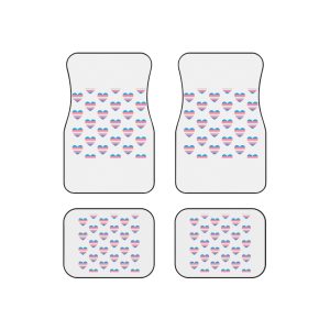 Vector Seamless Pattern Trans Lgbt Flag Heart Car Mats Set Of 4