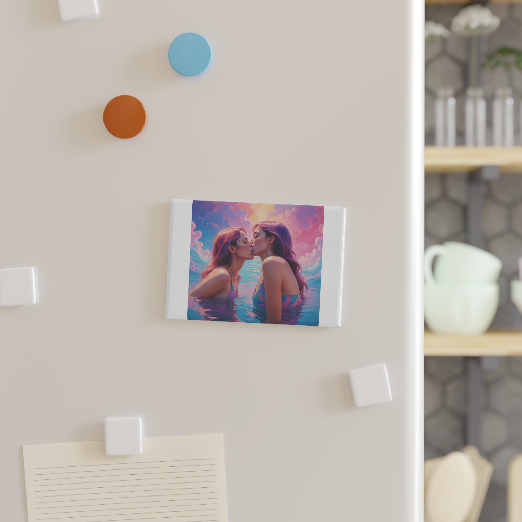 Lesbian Pride Design 9A4266 Button Magnet Rectangle 1 And 10 Pcs - Image 3