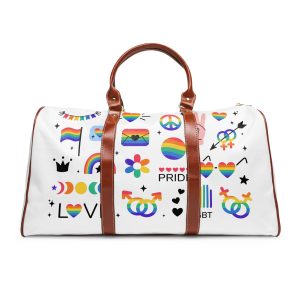 Lgbt Stickers Pack Doodle Style Lgbtq Set Lgbt Pride Community Symbols Rainbow Colored Element Waterproof Travel Bag