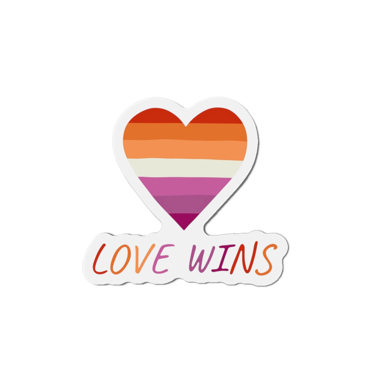 Colorful Heart Shape Lesbian Pride Flag Happy Pride Day Lgbtqia Community Pride Month Vector Hand Drawn Doodle Posters Stickers Logo Cards (1) Die Cut Magnets - Image 13