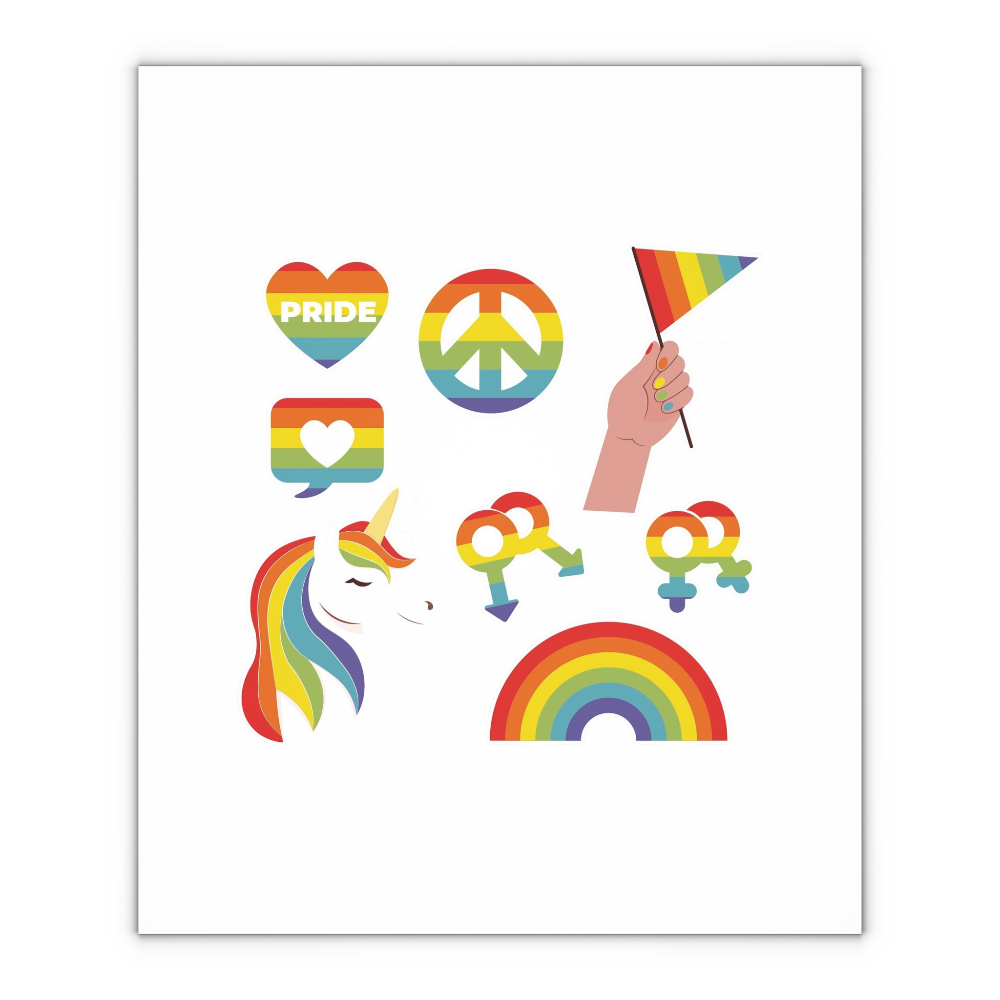 Flat Lgbt Pride Month Elements Collection Gift Wrapping Paper Sheets 1pc - Image 4