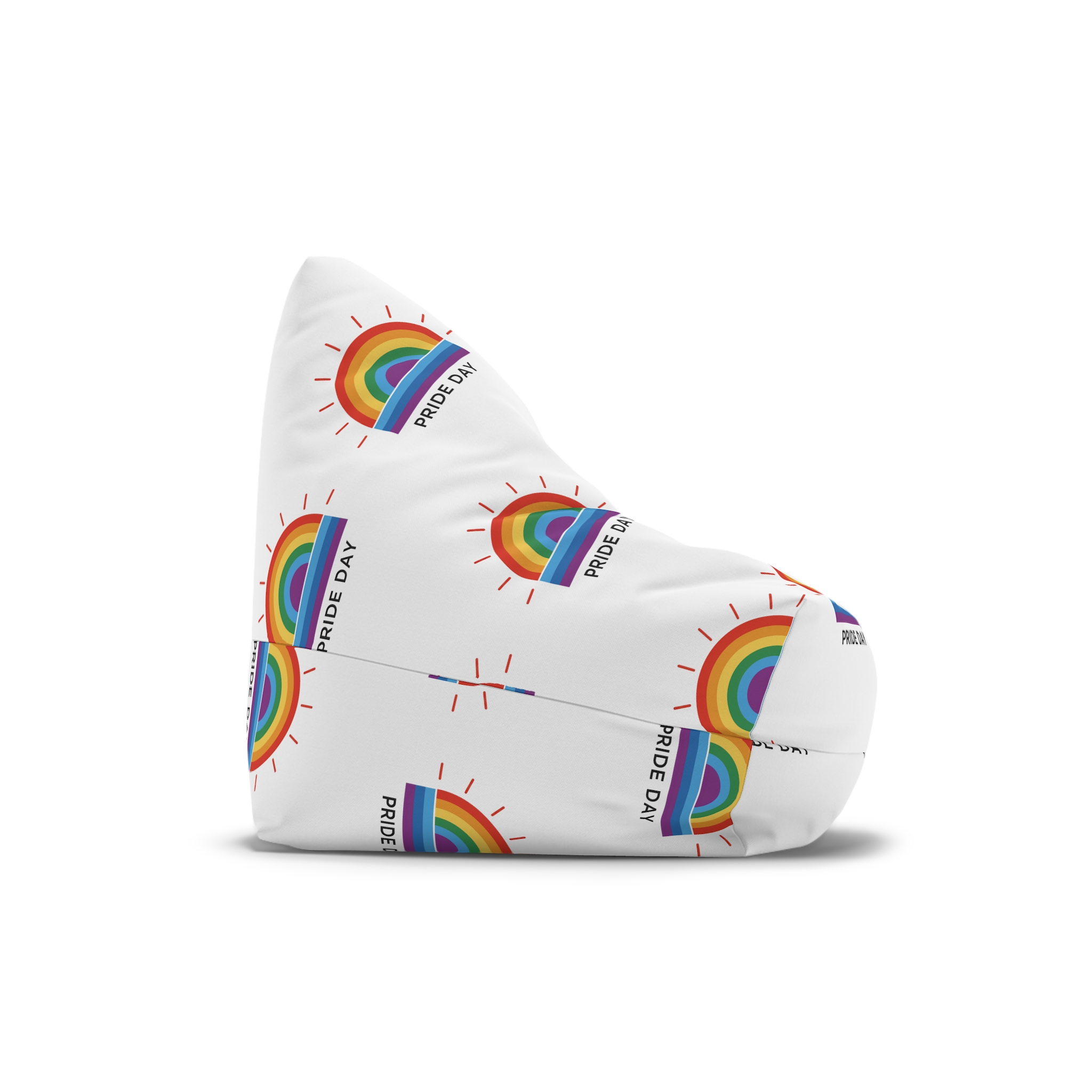 Rainbow Pride Day Celebration Illustration With Colorful Sunburst Design Lgbtq Support Awareness Bean Bag Chair Cover - Image 3