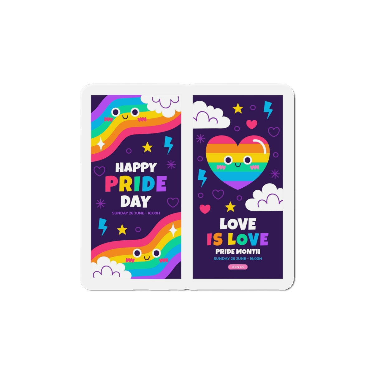 Flat Pride Month Vertical Banners Collection Die Cut Magnets - Image 10
