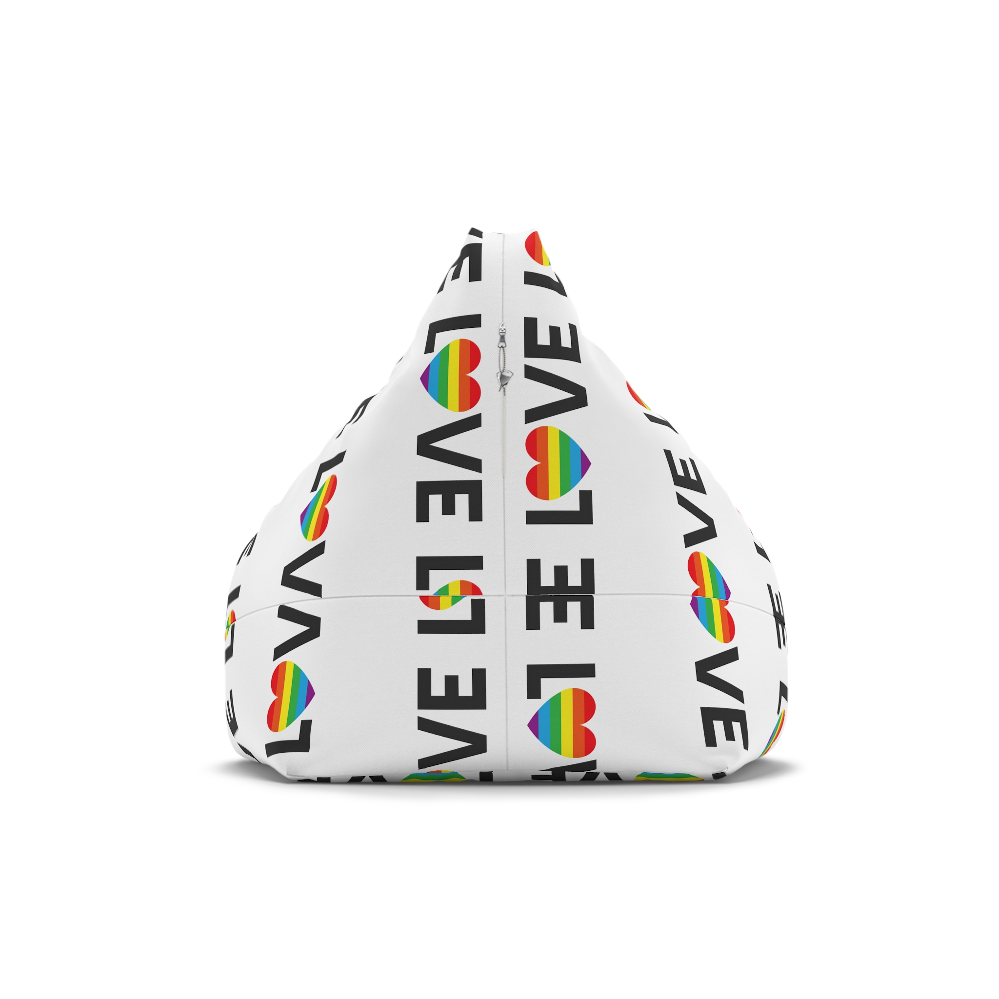 Vector Lgbt Rainbow Flag Love Heart Lettering Bean Bag Chair Cover - Image 2