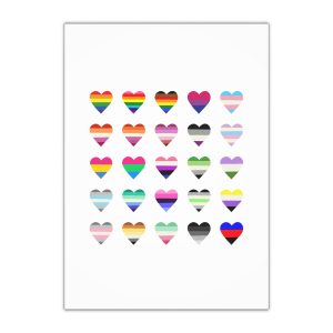 Set Colorful Lgbtq Pride Flag Heart Shape Gender Equality Sexual Identity Pride Flags Collection Lgbtqia Community Pride Month Gift Wrapping Paper Sheets 1pc