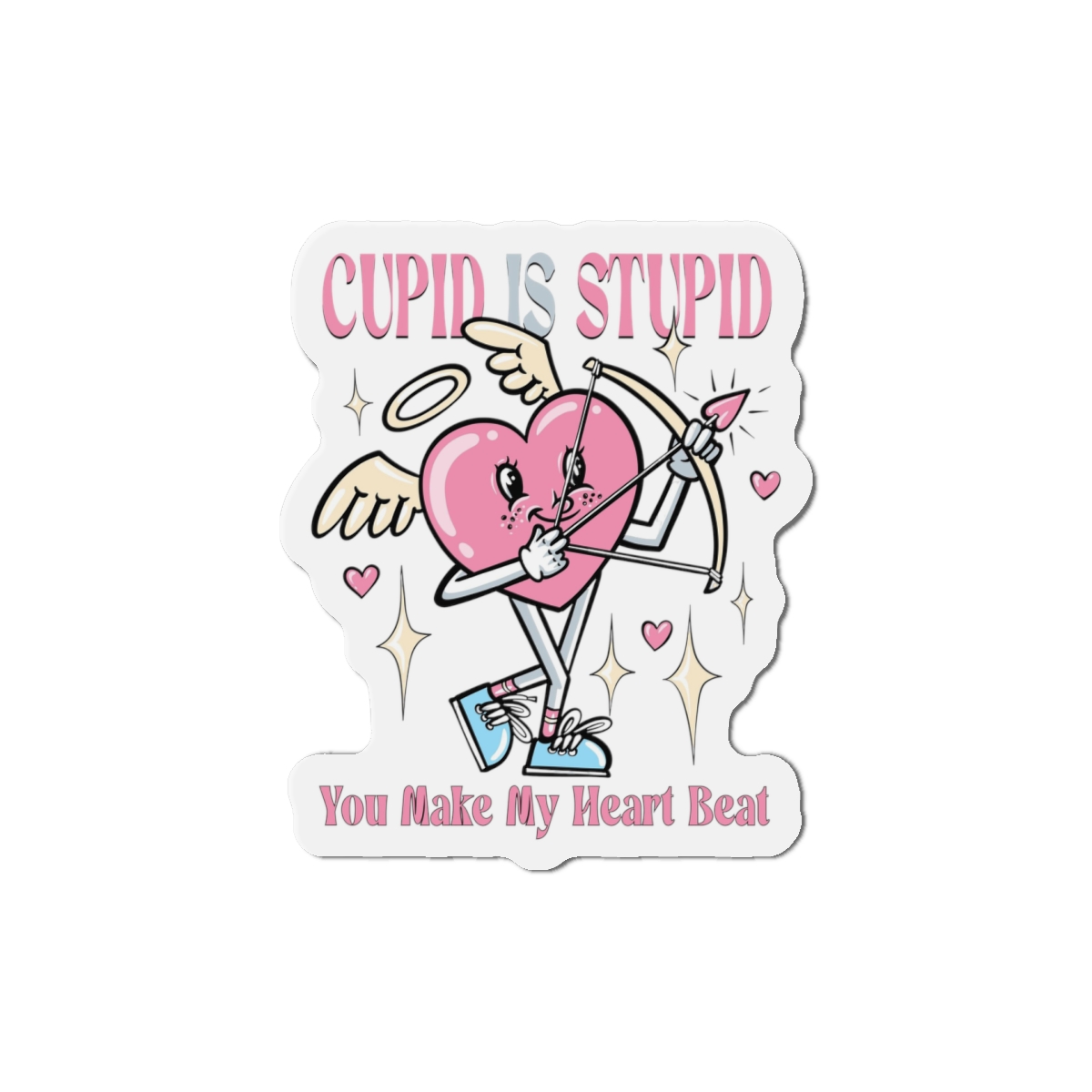 Love Cupid Holding Bow Tshirt Design Die Cut Magnets - Image 10