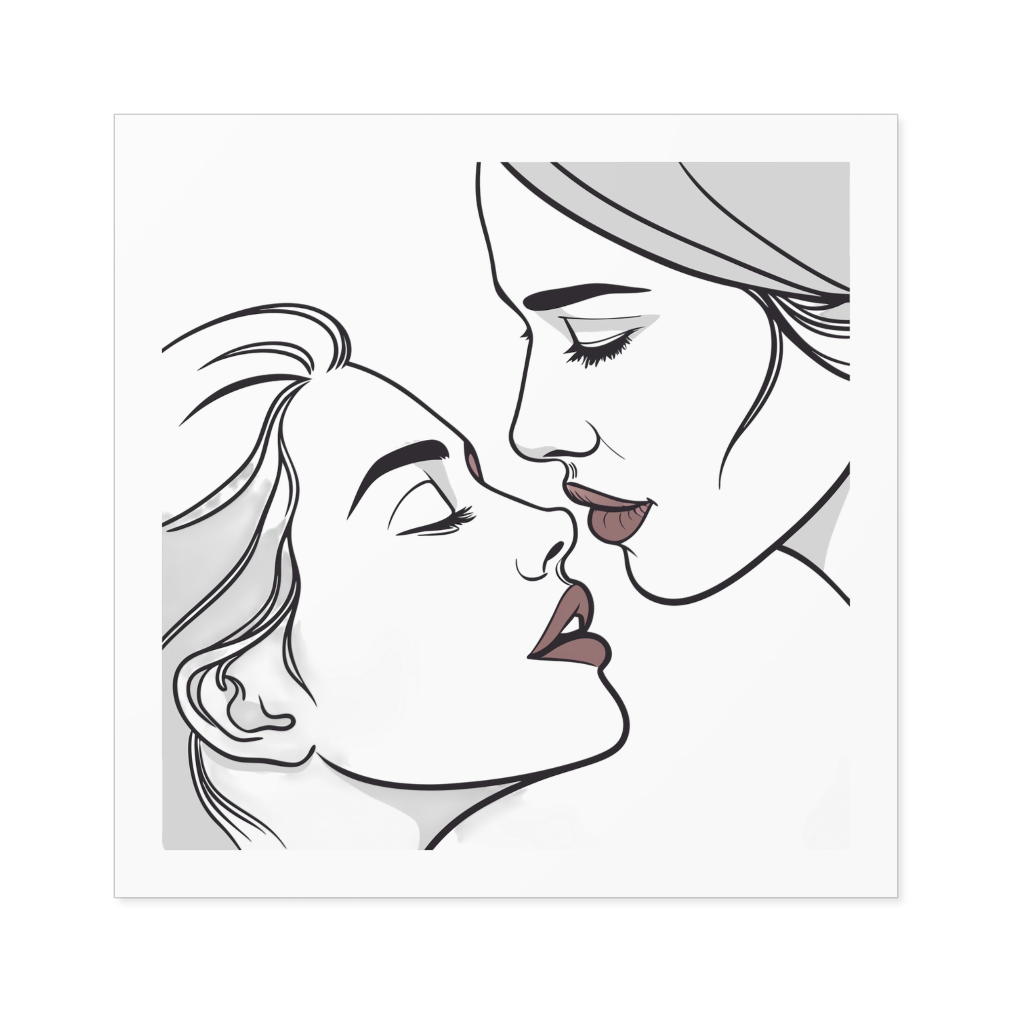 Perfect Lip Set Open Close Smooches Laminate Stickers Square - Image 45