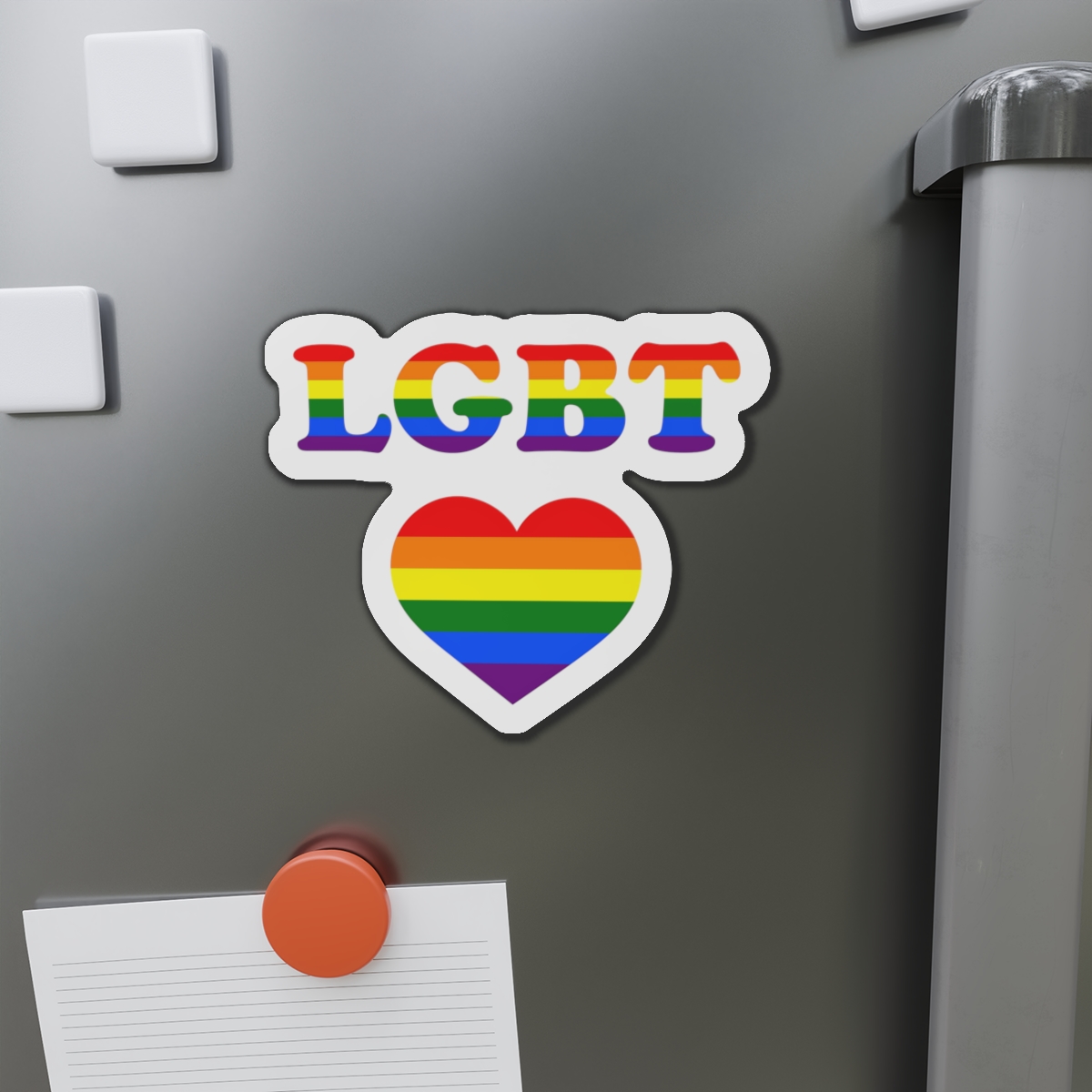 Vector Symbolism Lgbt Community Rainbow Colors Lgbt Inscription Rainbow Heart Die Cut Magnets - Image 14