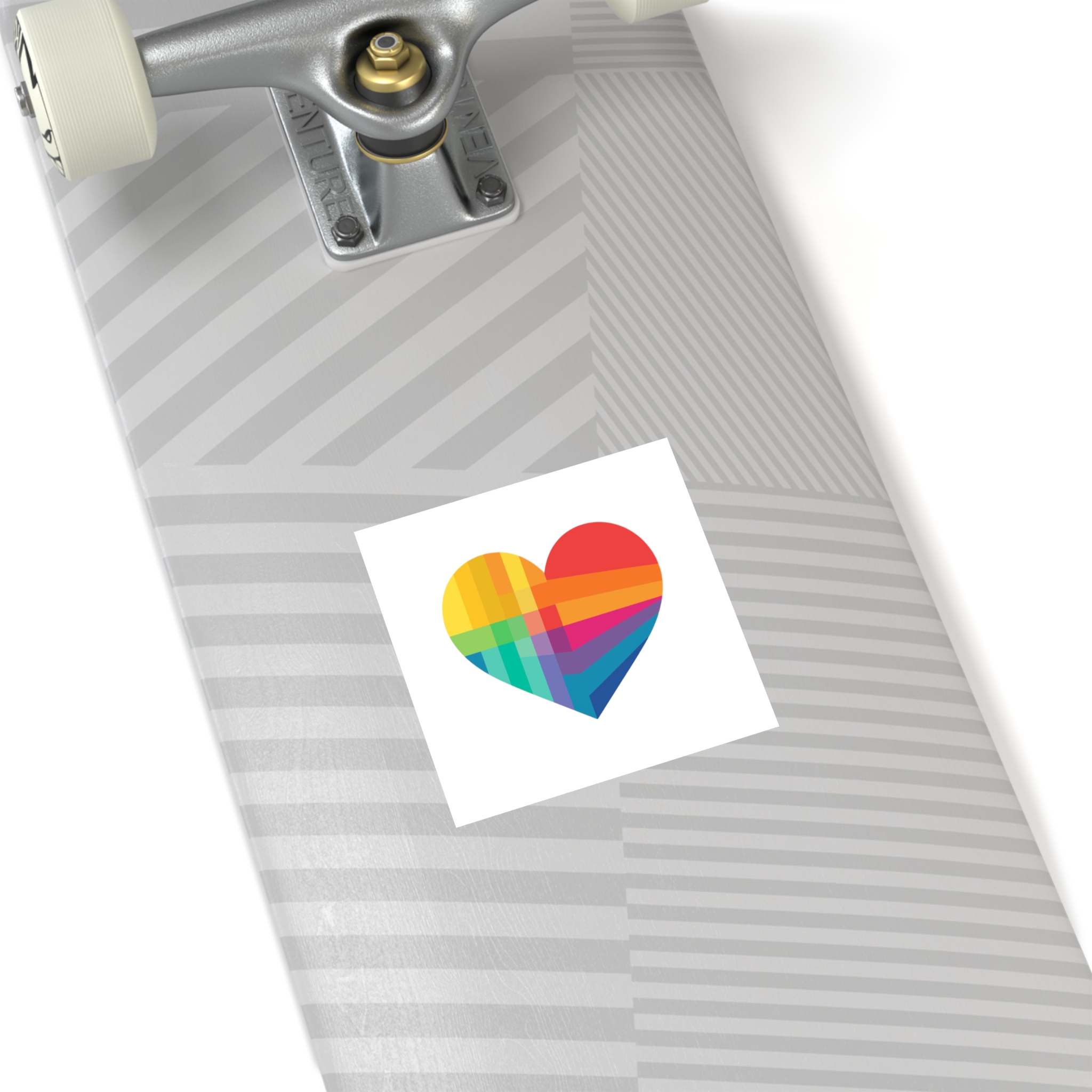 Heart Shape Rainbow Colors Laminate Stickers Square - Image 20