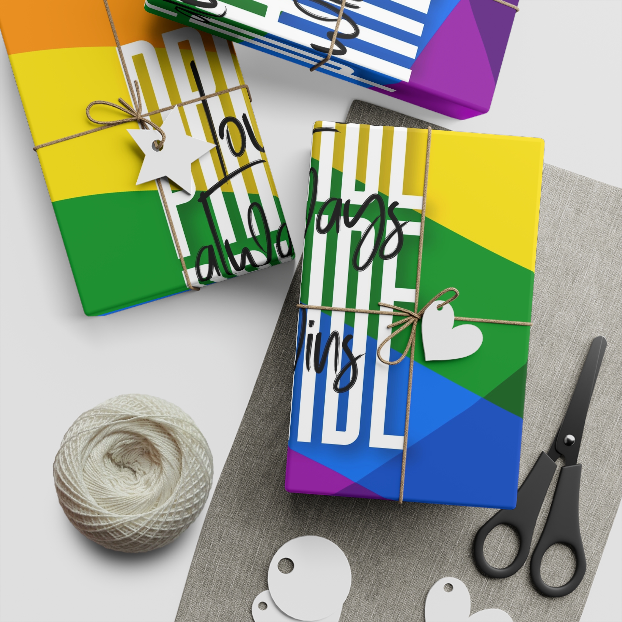 Pride Design 2 Gift Wrapping Paper Sheets 1pc - Image 2