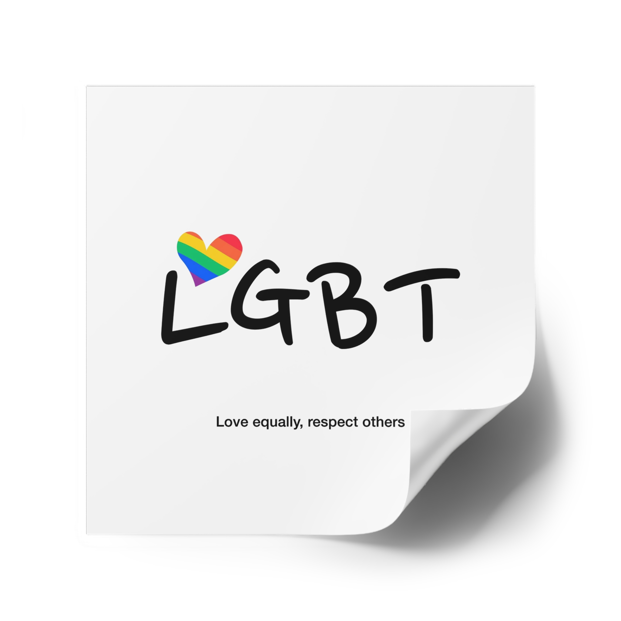 Love Letter Pride Rainbow Lettering Text Writing Pattern Freedom Love Heart Homo Colors Flag Parade(3) Laminate Stickers Square - Image 42