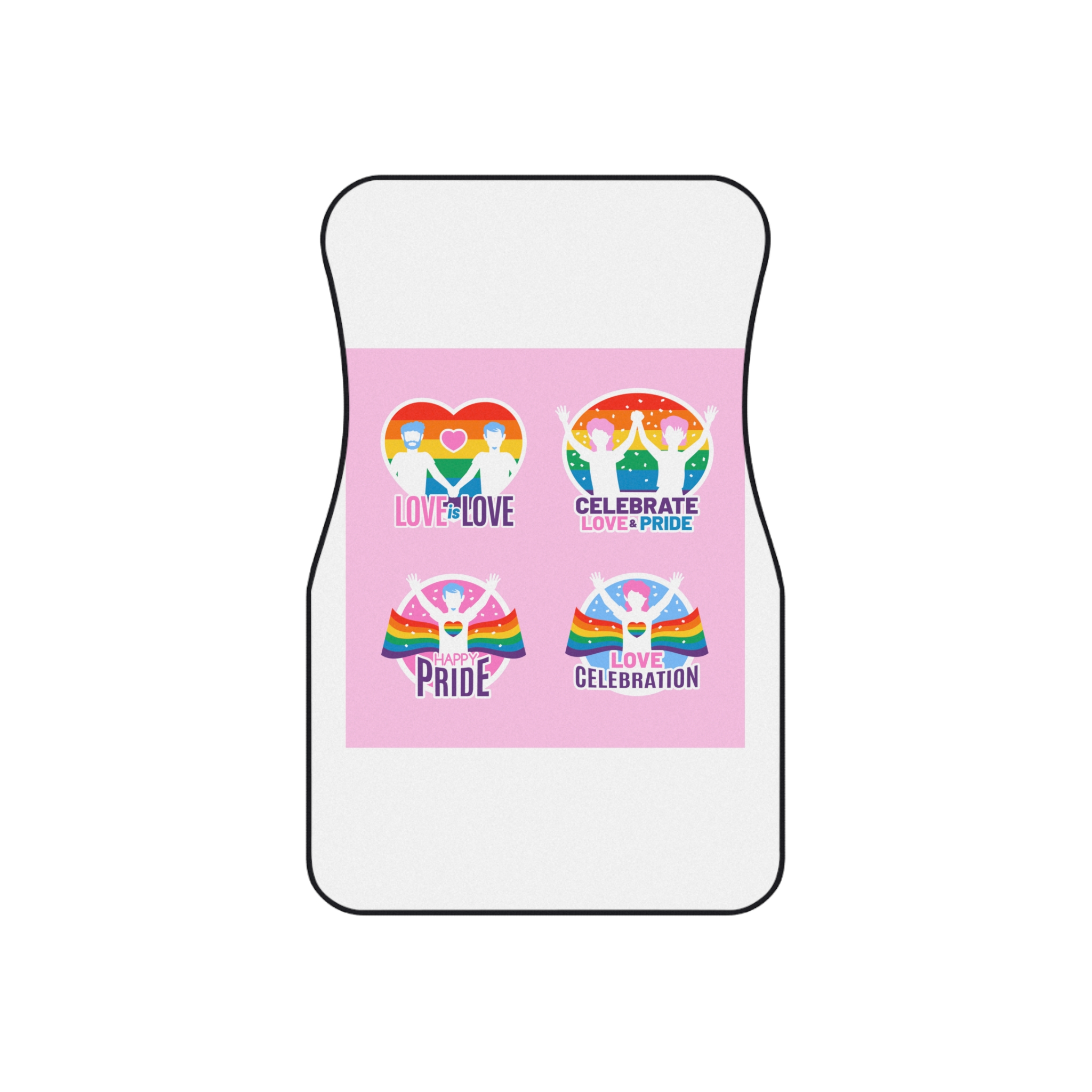 Pride Day Neon Badges Car Mats Set Of 4 - Image 2