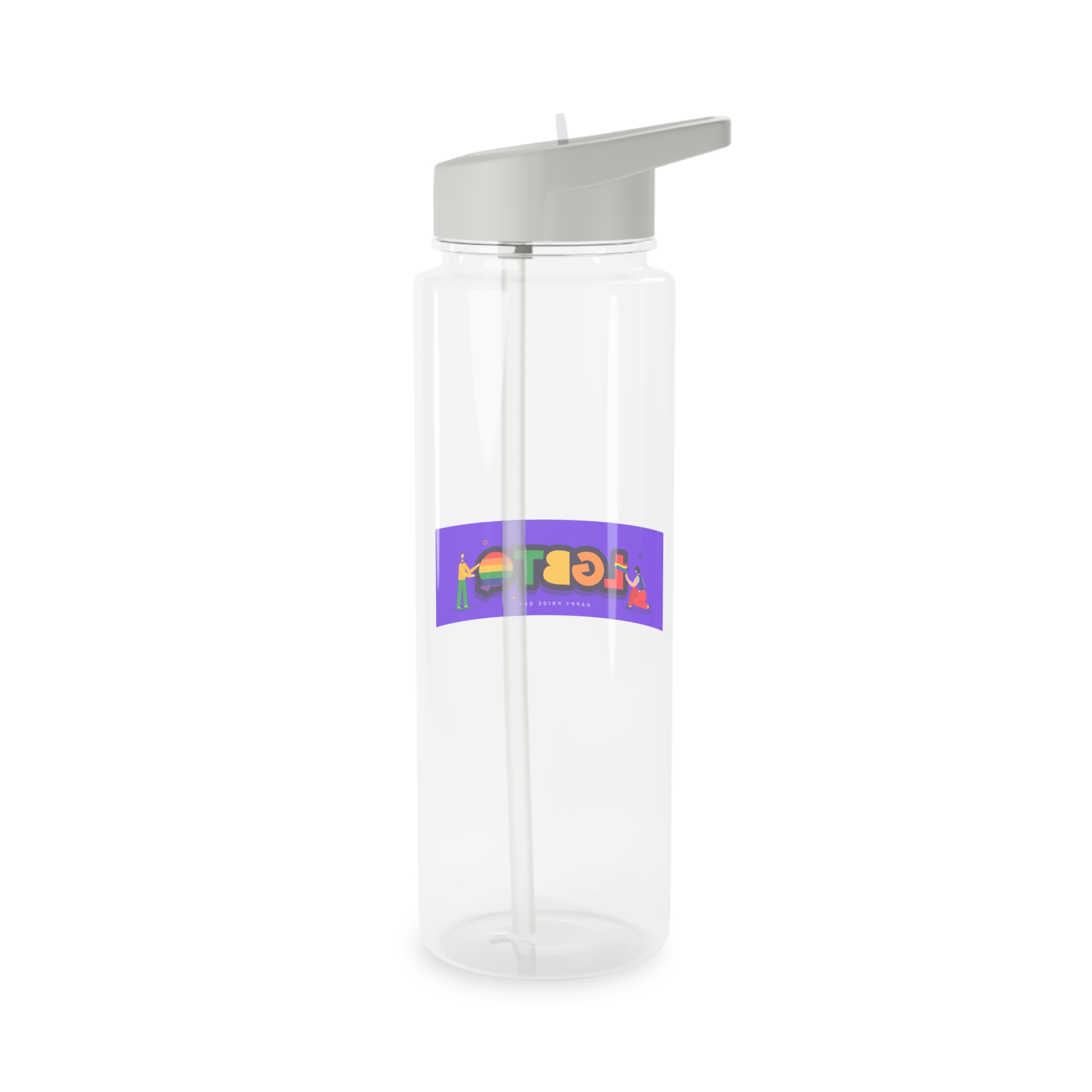 Lgbtq Community Banner Design With Illustration Gay Couple Tritan Water Bottle - Image 6