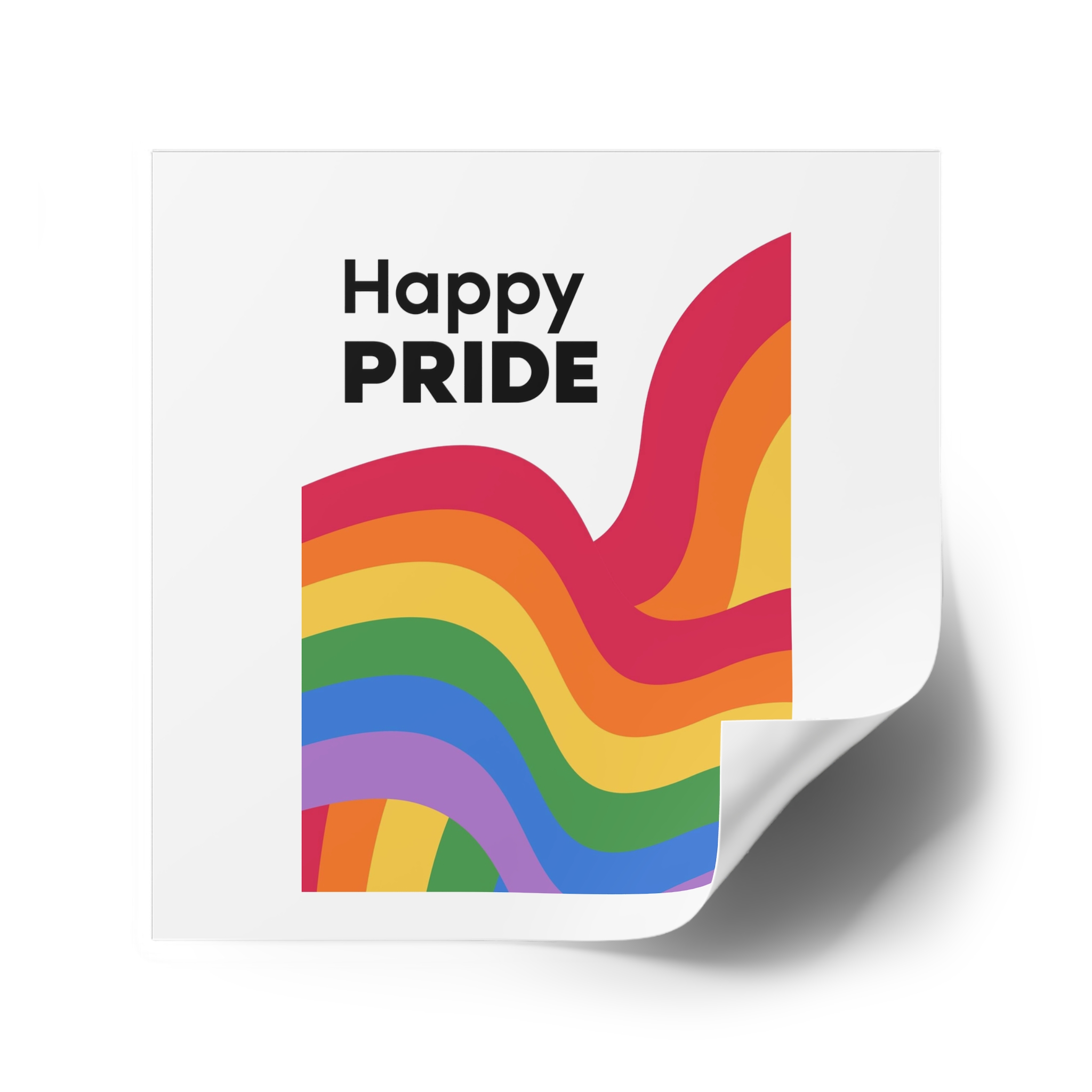 Happy Pride Month Rainbow Background Template Design Laminate Stickers Square - Image 34