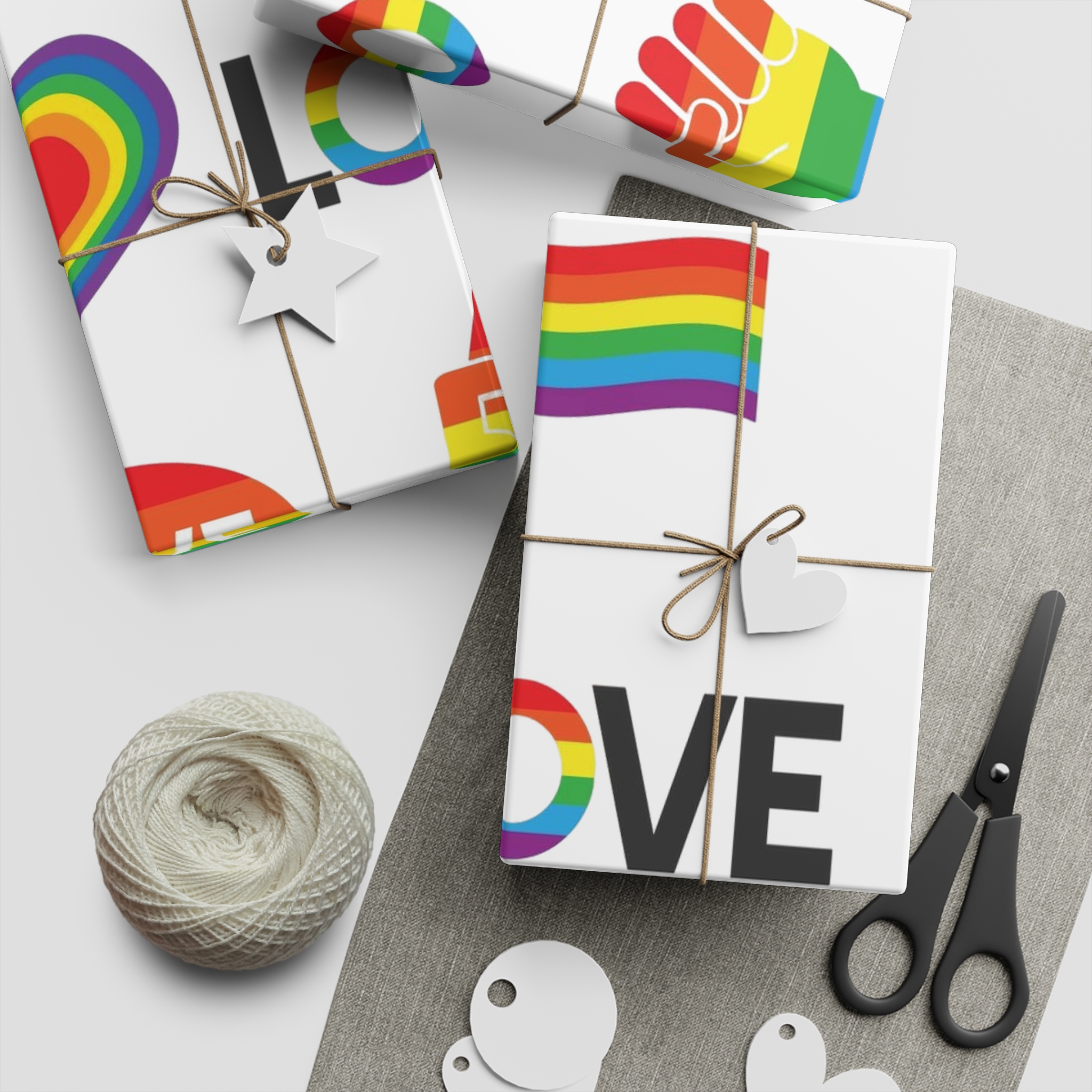 Vector Set Lgbt Homosexual Rainbow Flag Gift Wrapping Paper Sheets 1pc - Image 5