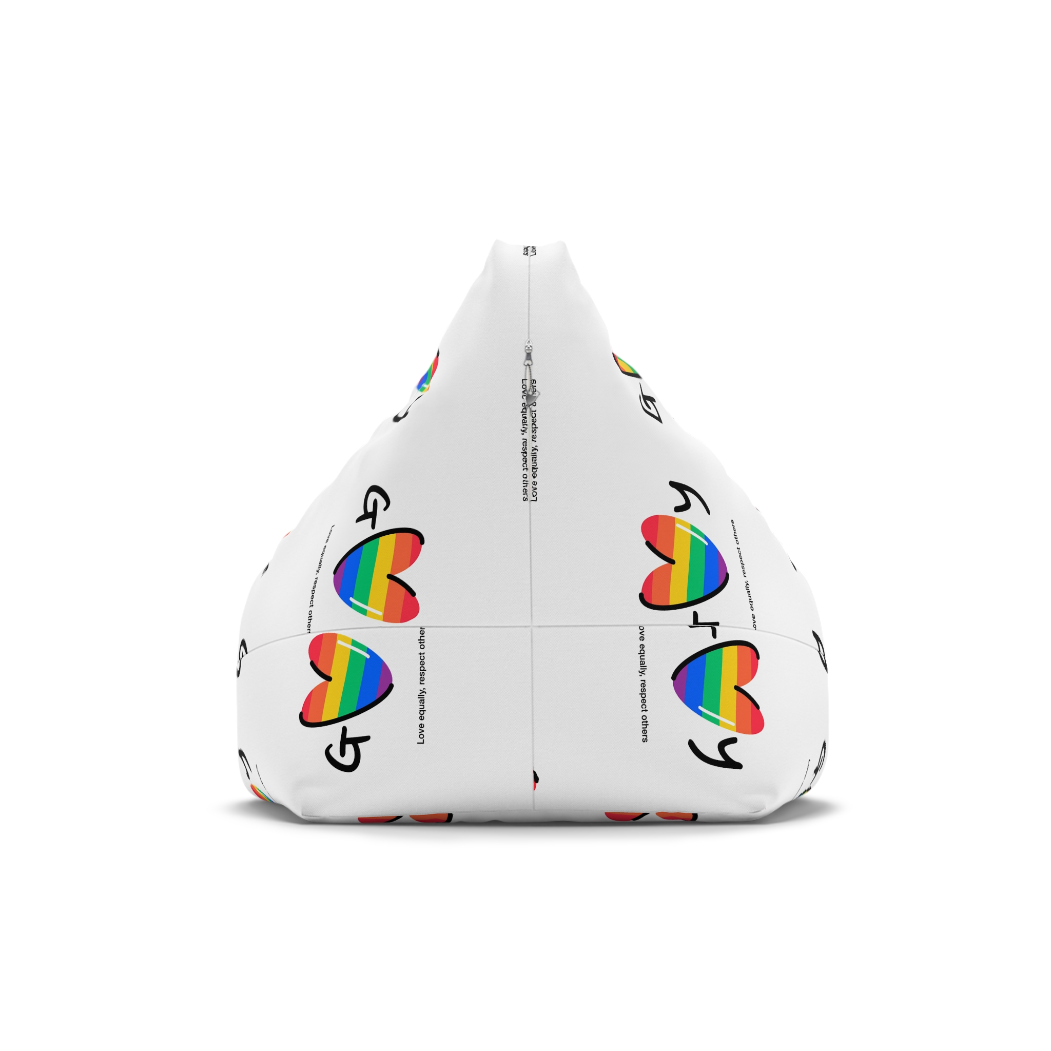 Love Letter Pride Rainbow Lettering Text Writing Pattern Freedom Love Heart Homo Colors Flag Parade Bean Bag Chair Cover - Image 2