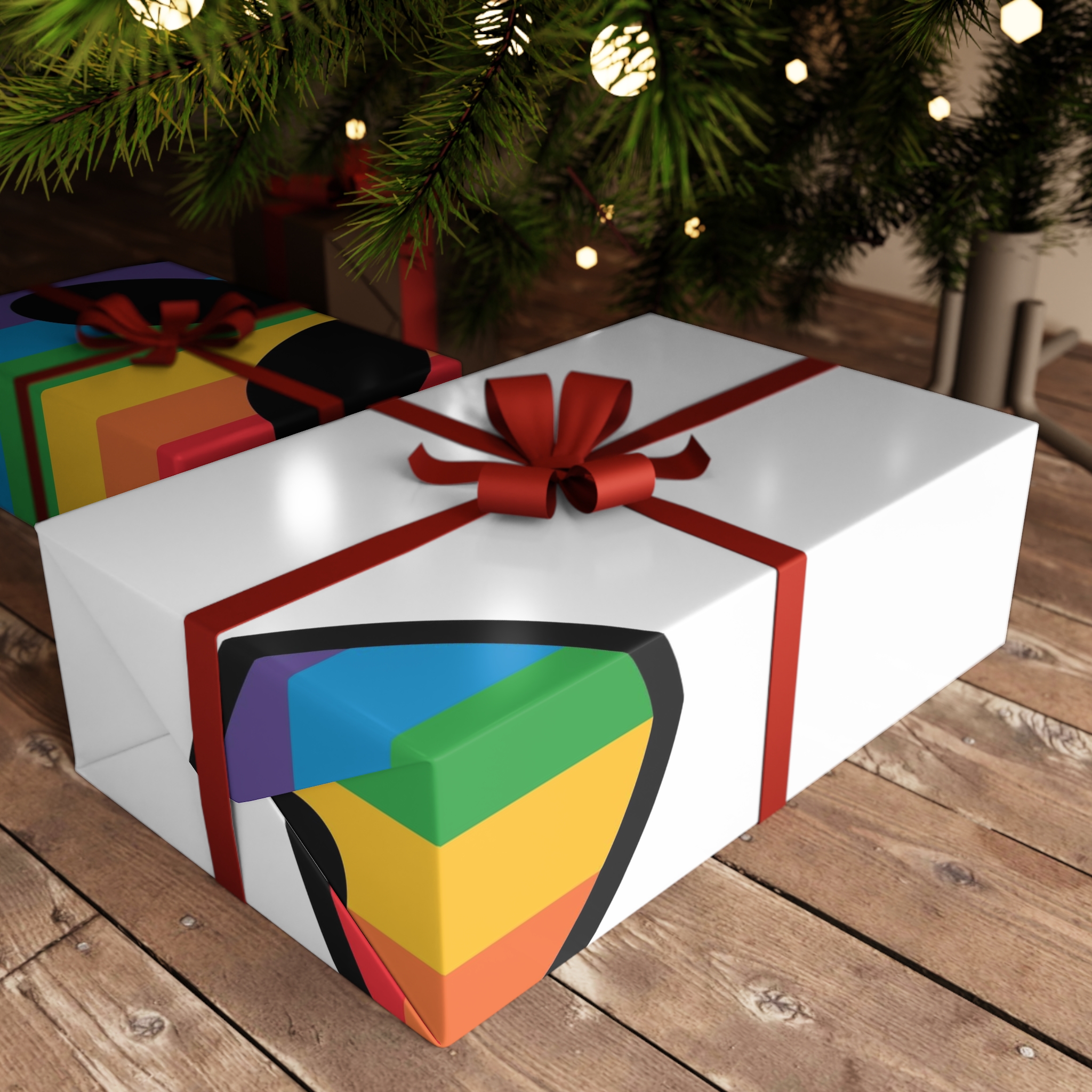 Rainbow Alien Head Lgbt Pride Illustration Gift Wrapping Paper Sheets 1pc - Image 3