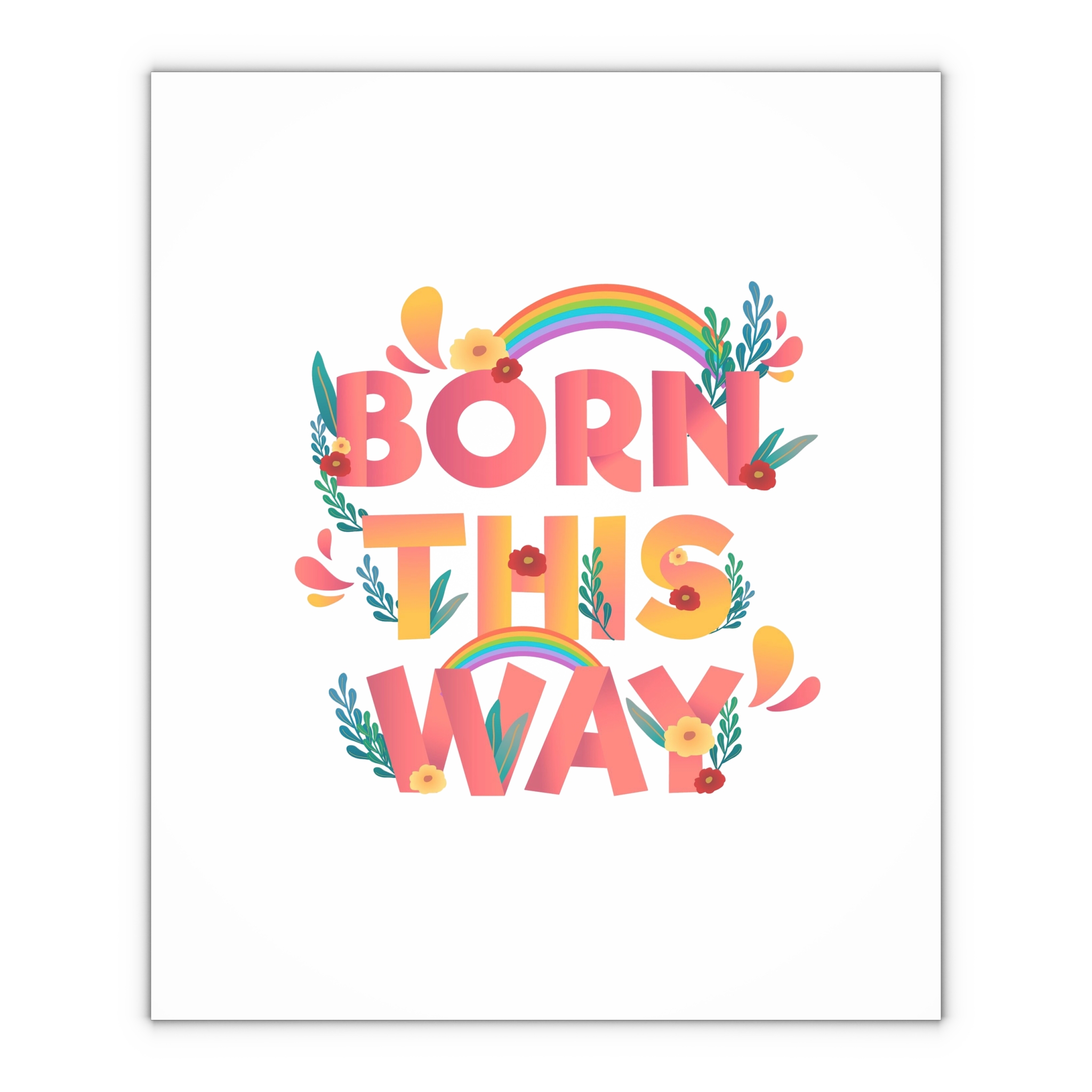 Pride Day Positive Lettering Design Gift Wrapping Paper Sheets 1pc - Image 4