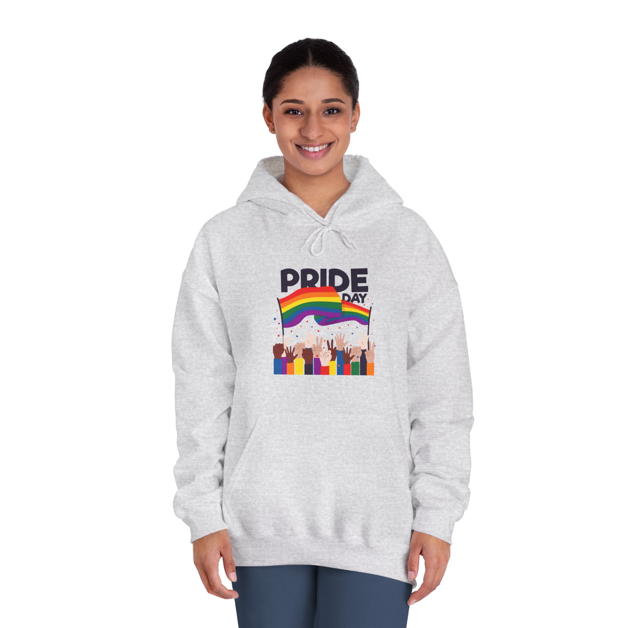 Pride Day Event With Rainbow Flag Theme Unisex Dryblend Hooded Sweatshirt - Image 8