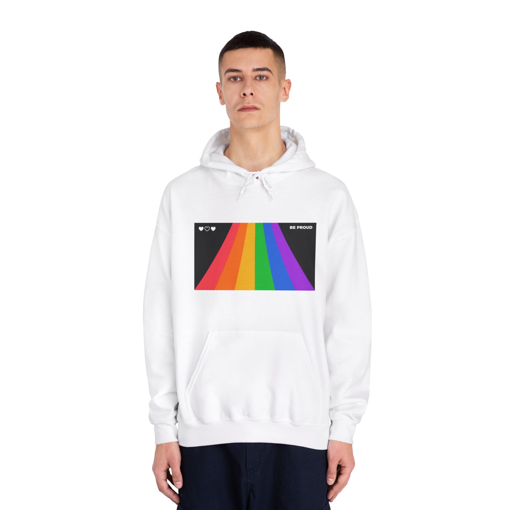 Modern Colorful Pride Zoom Background Unisex Dryblend Hooded Sweatshirt - Image 3