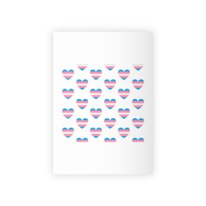 Vector Seamless Pattern Trans Lgbt Flag Heart Gift Wrapping Paper Rolls 1pc