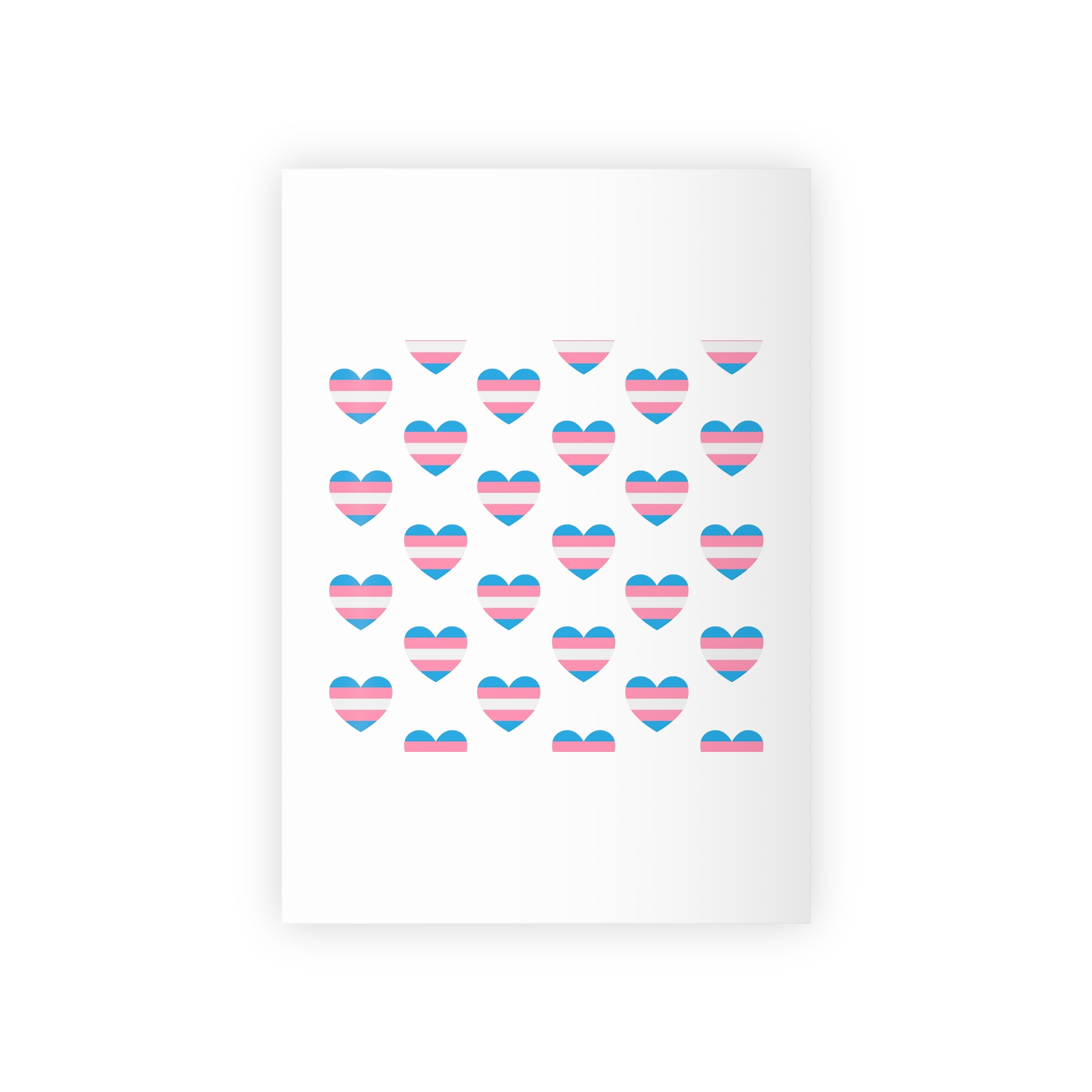 Vector Seamless Pattern Trans Lgbt Flag Heart Gift Wrapping Paper Rolls 1pc