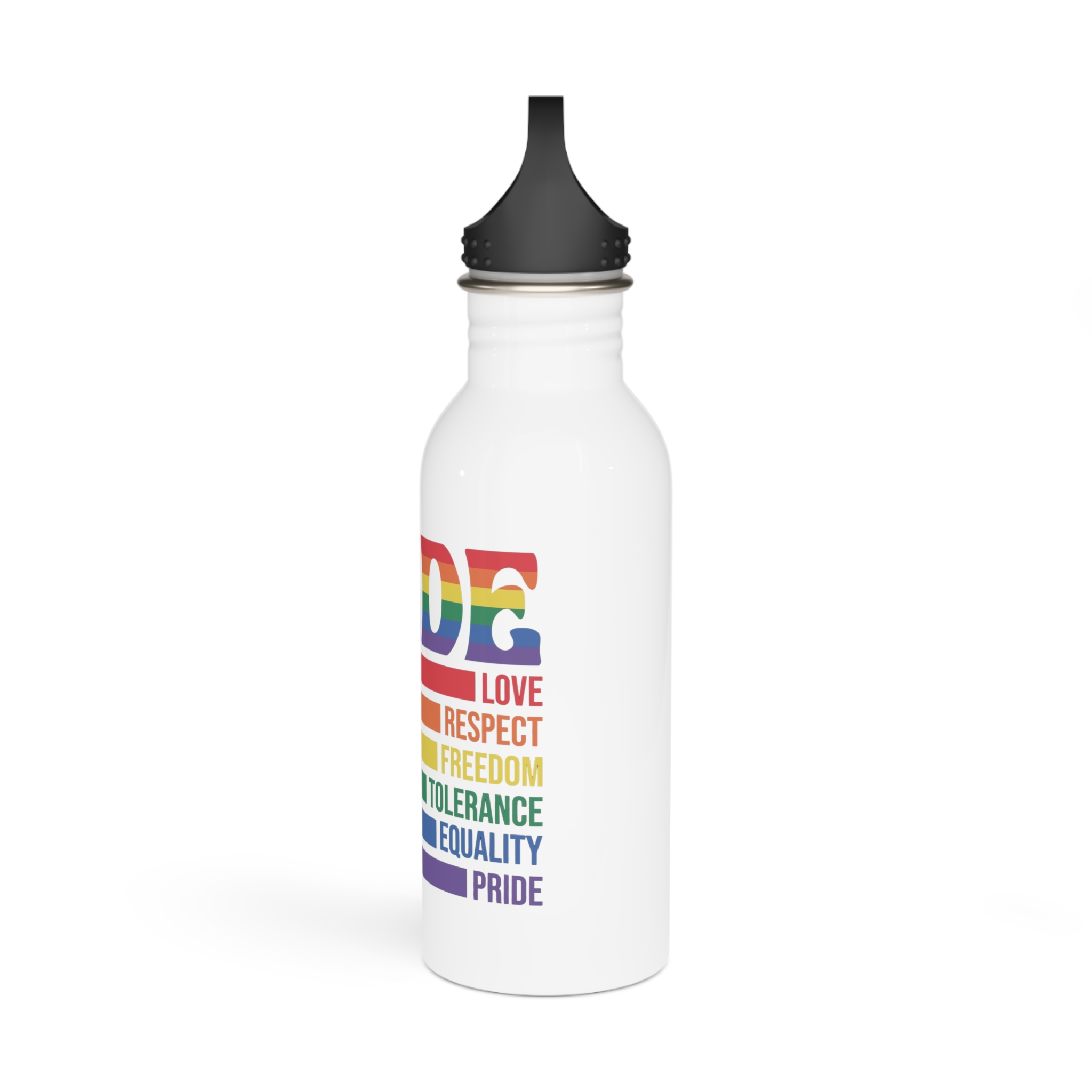Pride Lgbtq Gay Typography Vector Tshirt Design1 Stainless Steel Water Bottle - Image 4