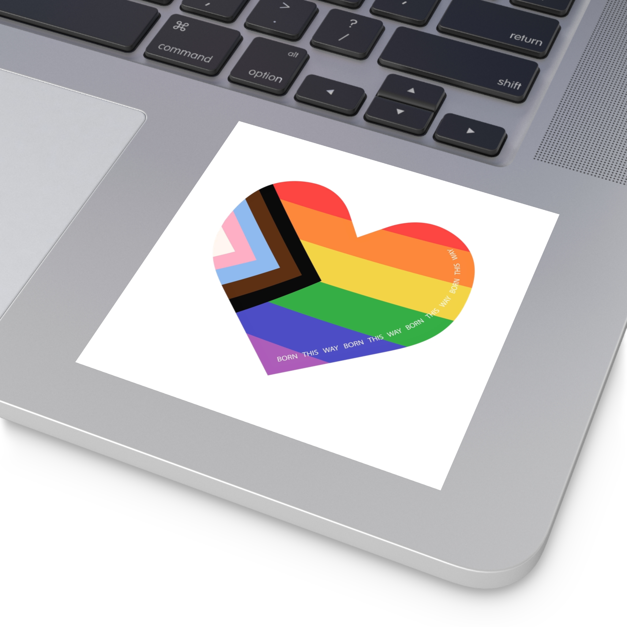 Heart Shaped Lgbtq Flag Flat Vector Illustration Laminate Stickers Square - Image 19