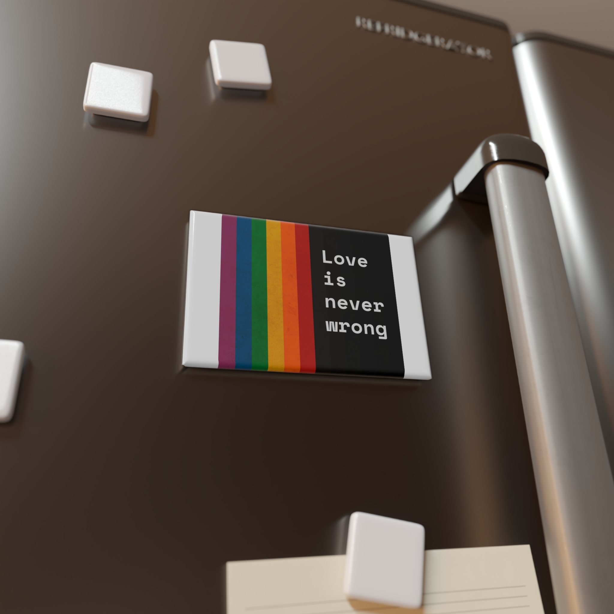 Rainbow With Love Is Never Wrong Concept Pride Month Button Magnet Rectangle 1 And 10 Pcs - Image 8