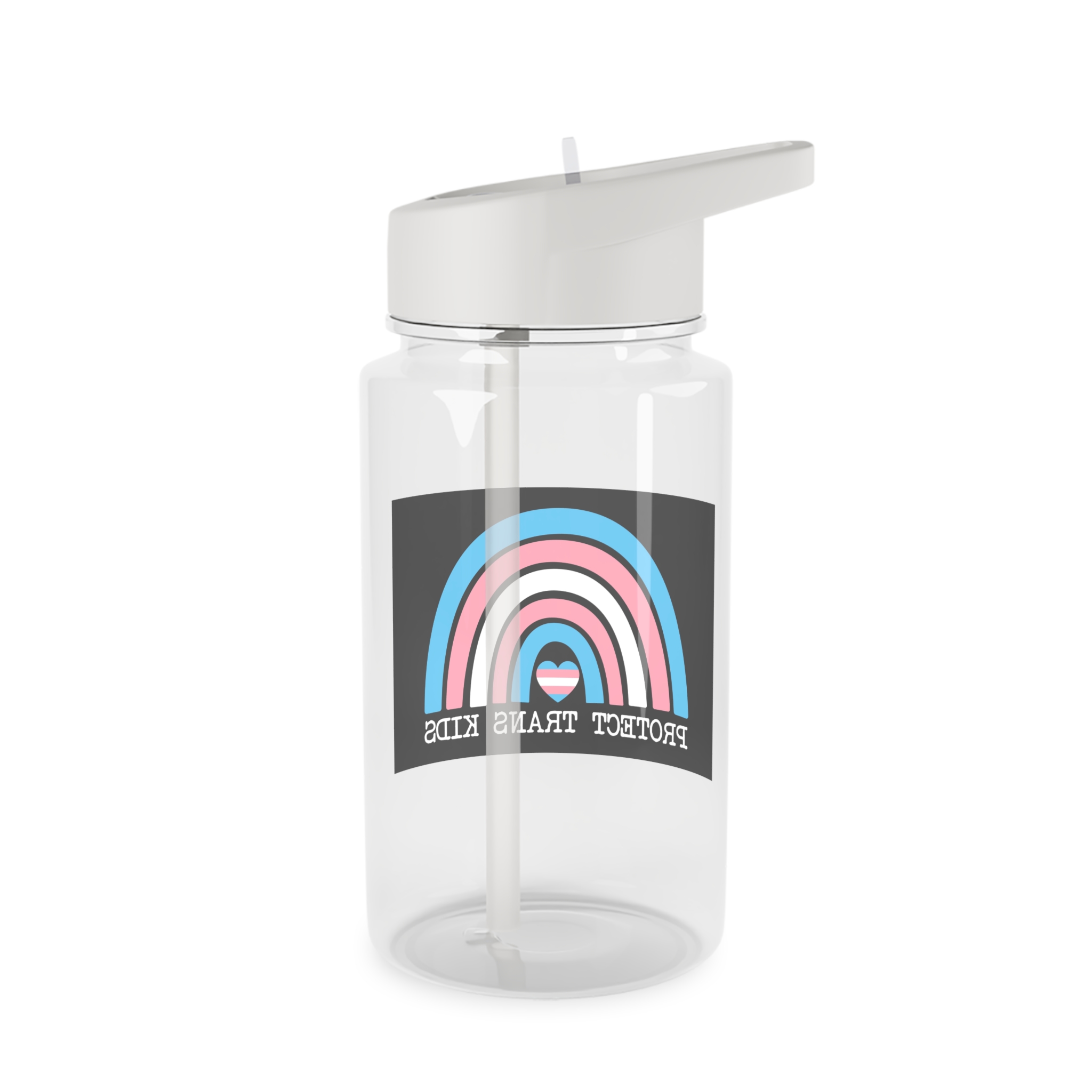 Poster That Says Protection Boys Their Kids Tritan Water Bottle - Image 2