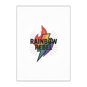 Rainbow Rebel T Shirt Design Isolated White Background 2 Gift Wrapping Paper Sheets 1pc